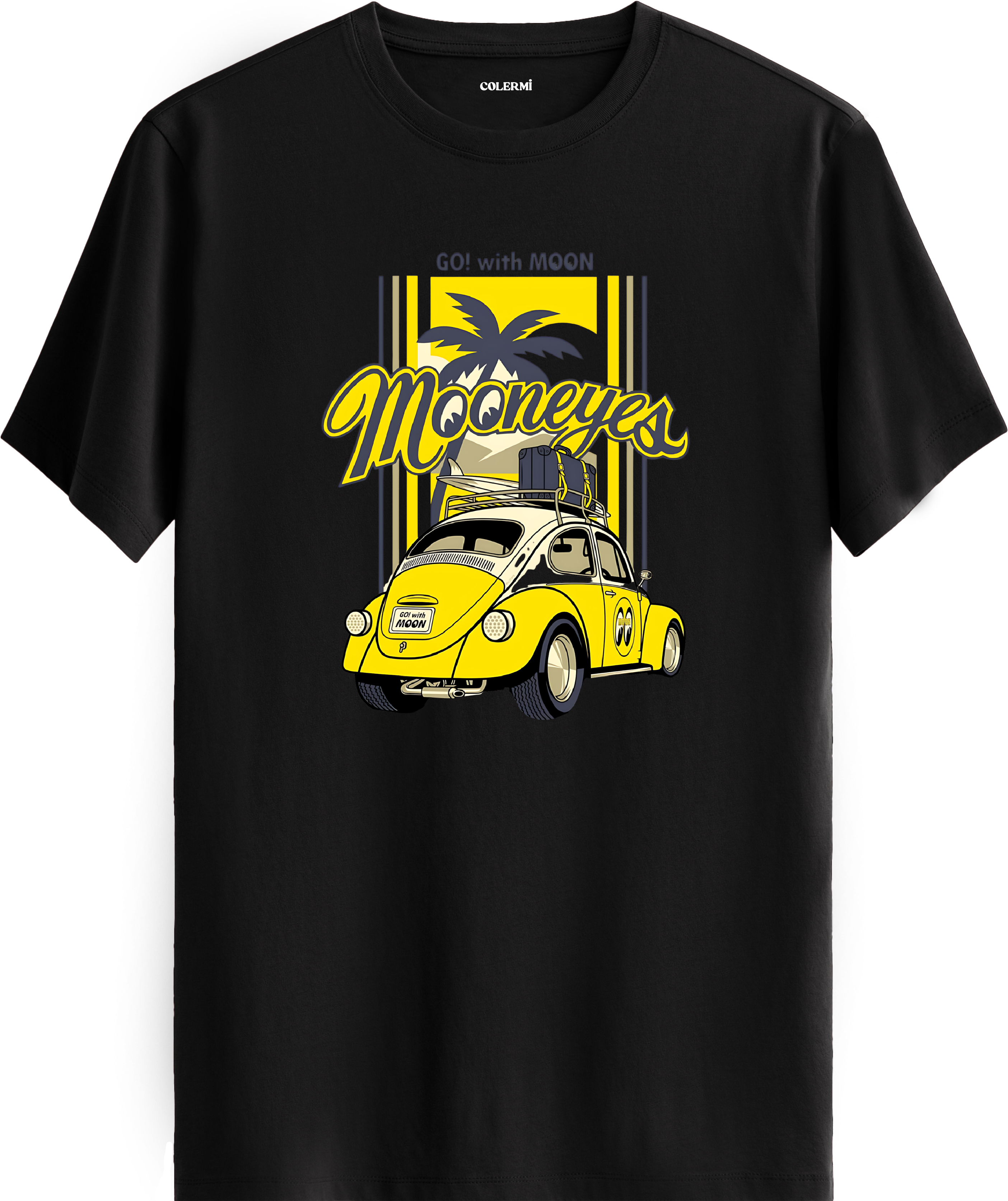 Retro Araba Surf Baskılı Regular Tişört