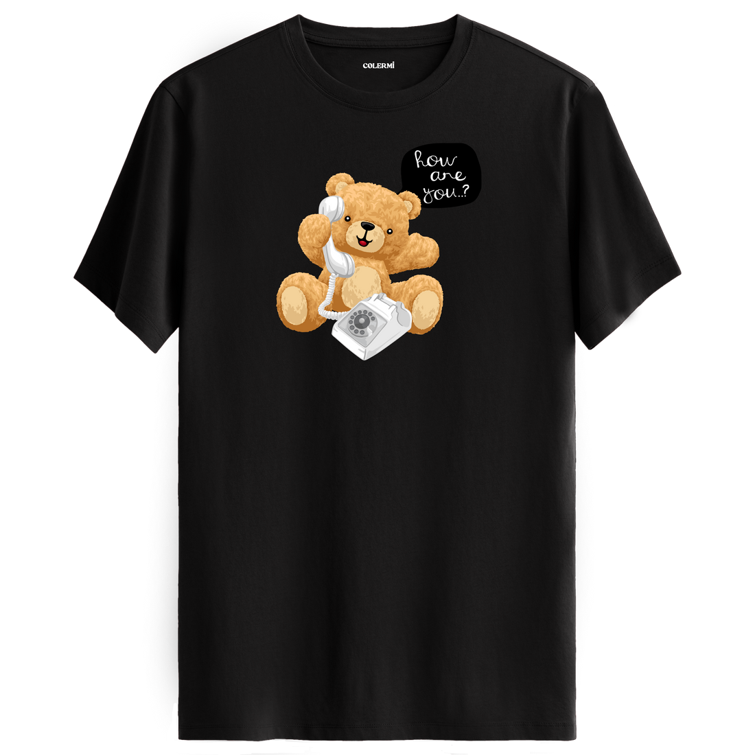 How Are You? – Vintage Phone Bear T-Shirt | Cute & Wholesome Cotton Tee
