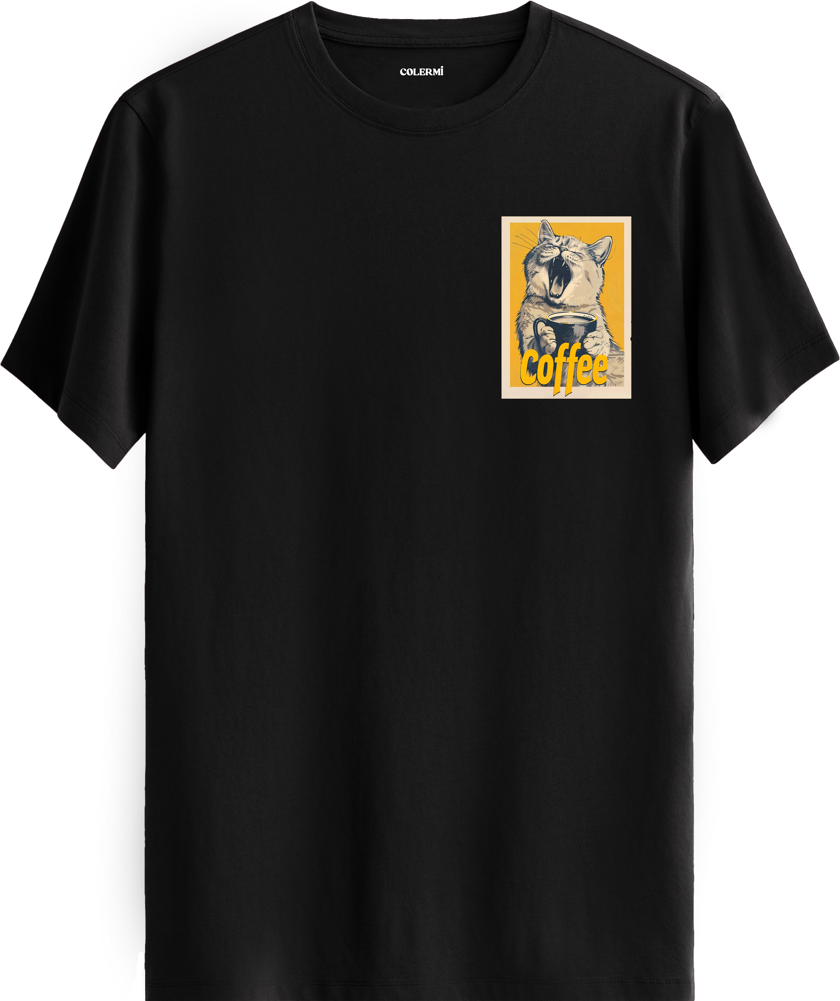 Coffee Cat Baskılı Regular Tişört