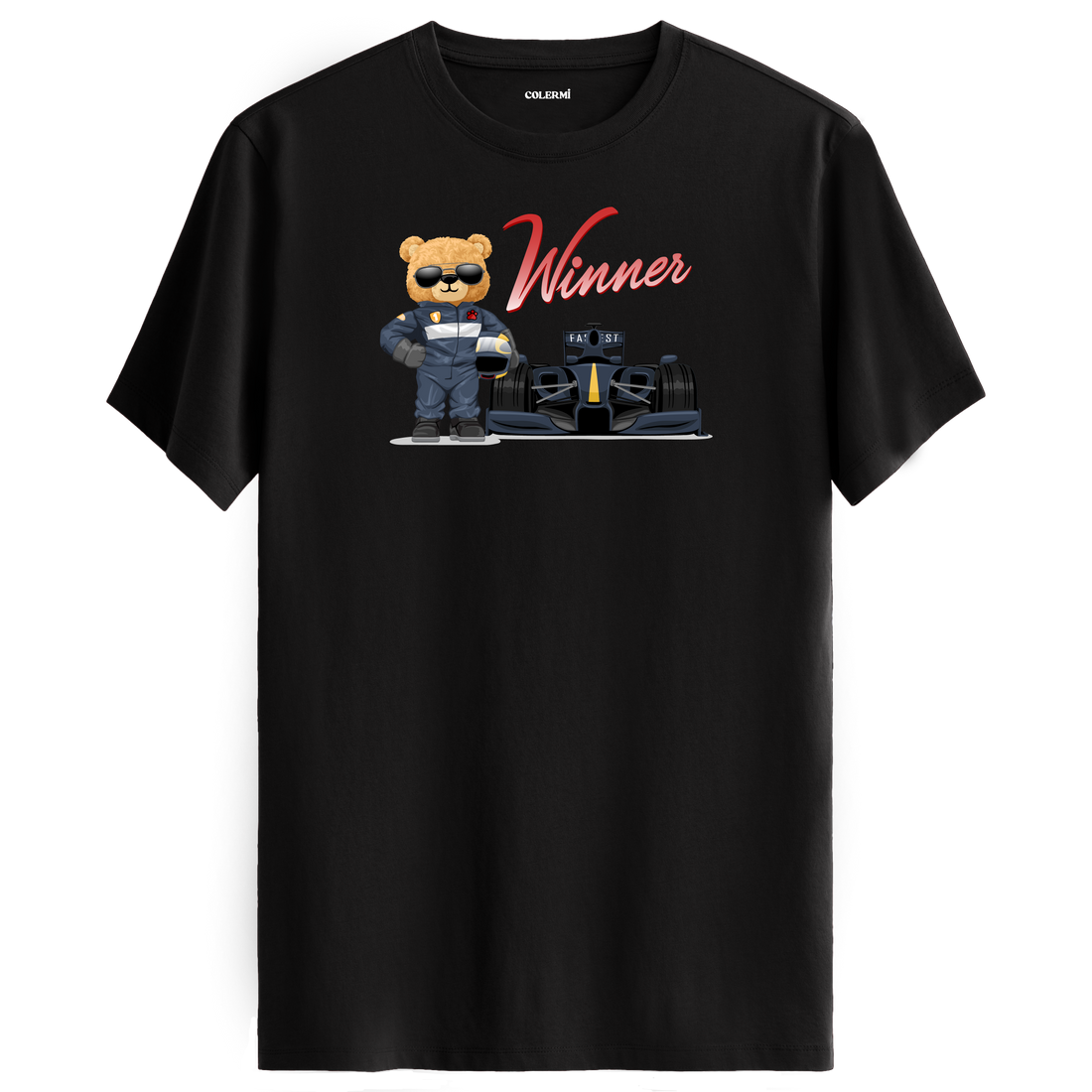 Winner Bear T-Shirt – Racing Champion Design for Adrenaline Seekers