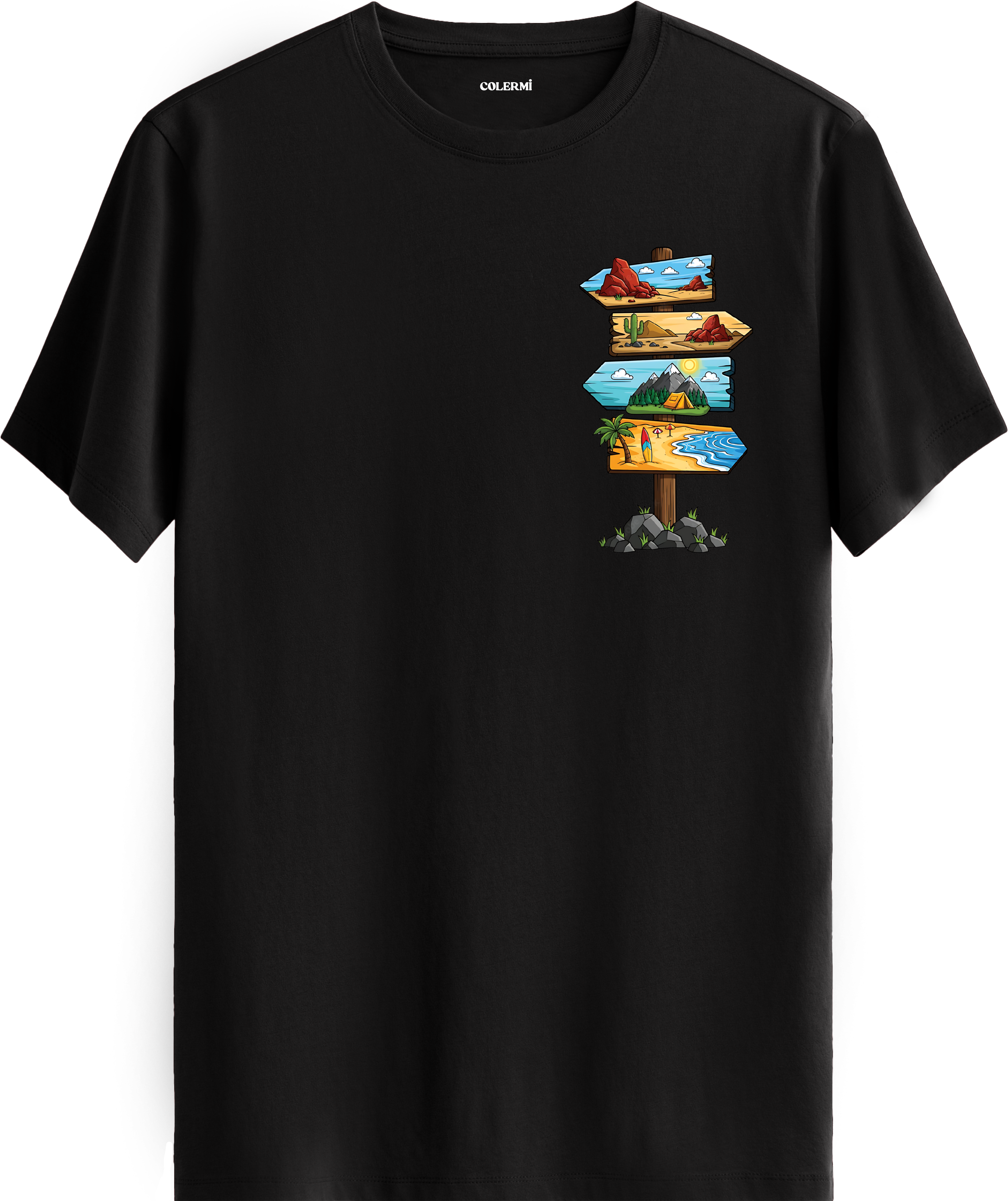 Adventure Yön Tabelası Baskılı Regular Tişört