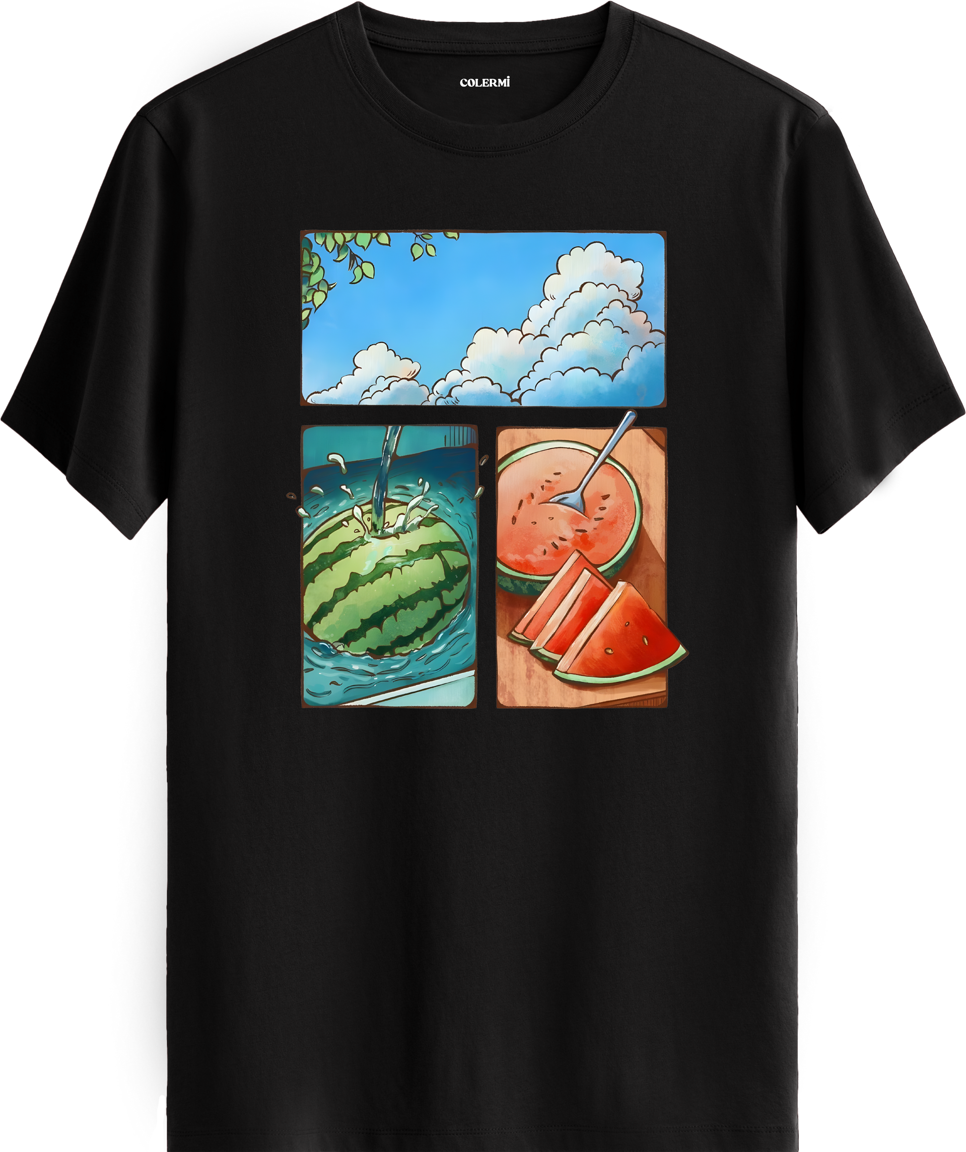 Watermelon Summer Baskılı Tişört görsel 9 | Colermi