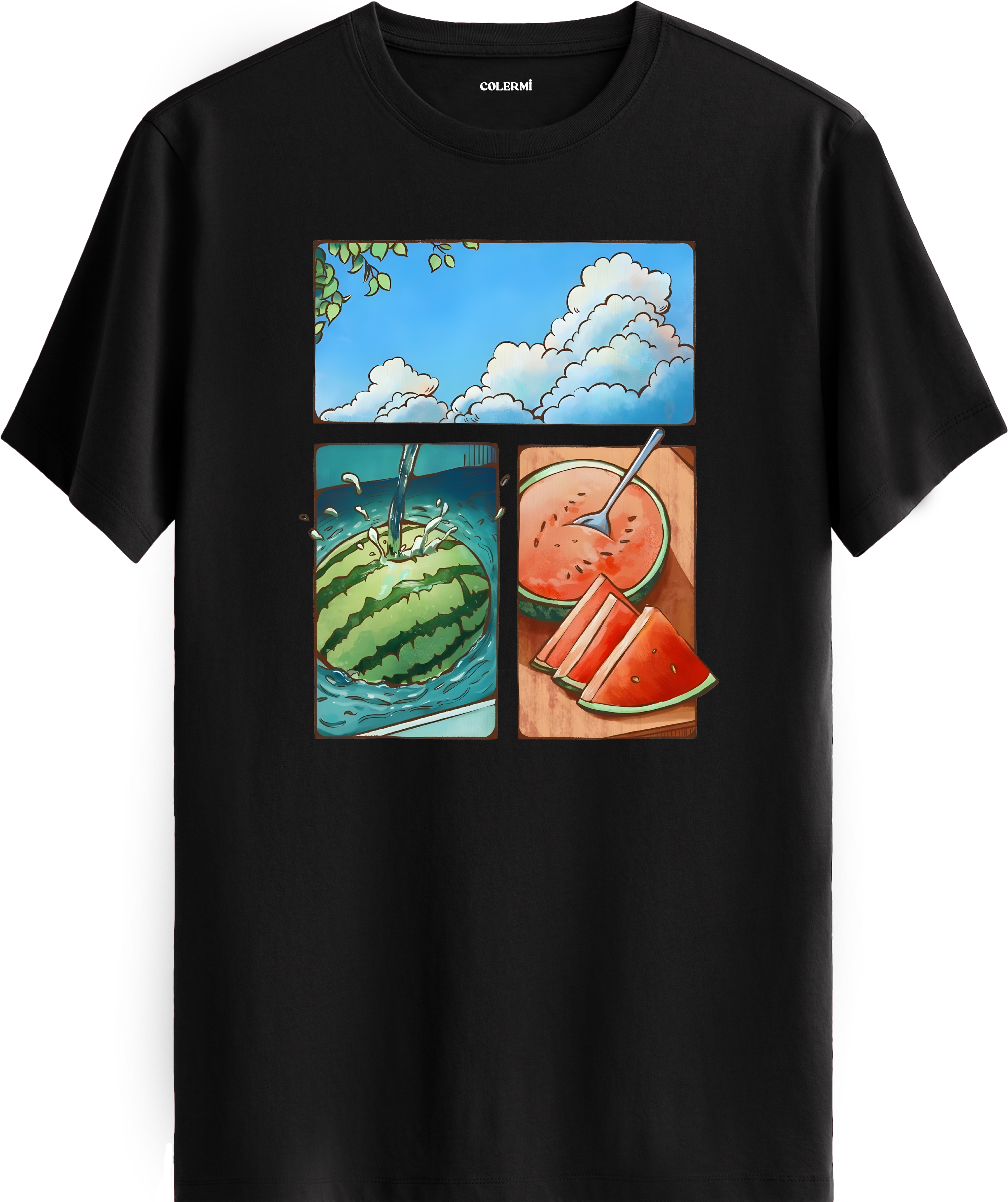 Watermelon Summer Baskılı Tişört görsel 9 | Colermi
