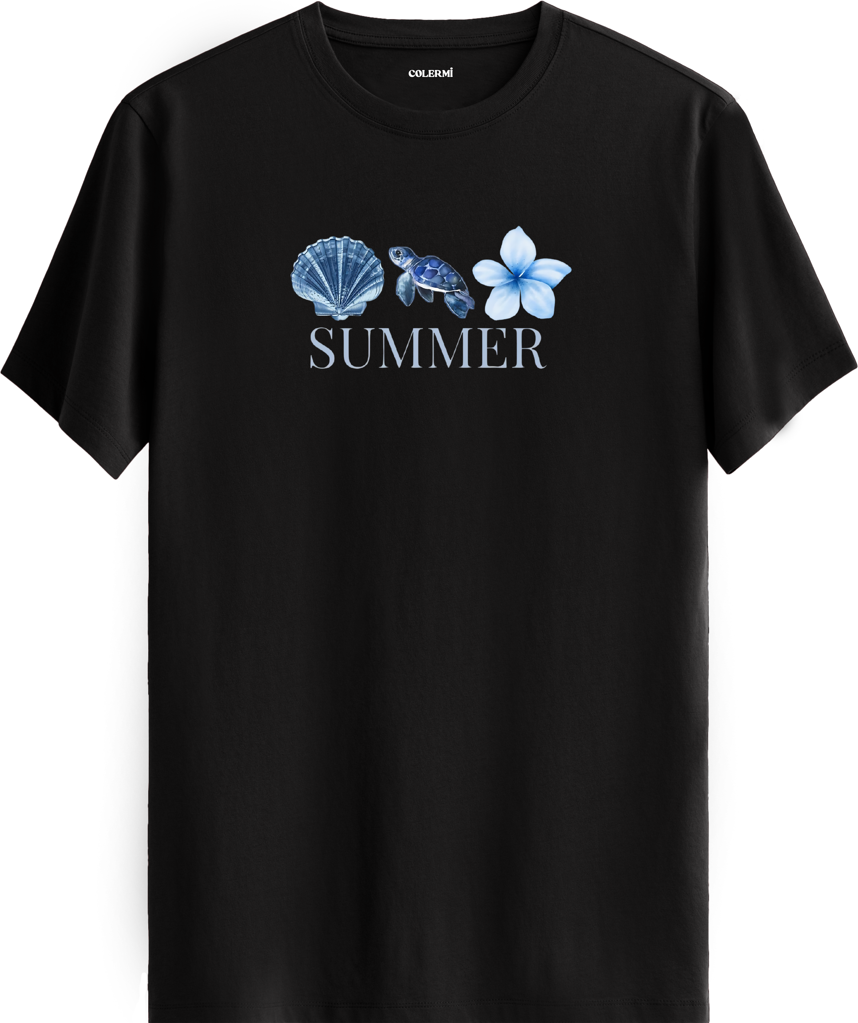 Summer Deniz Kaplumbağası Baskılı Regular Tişört