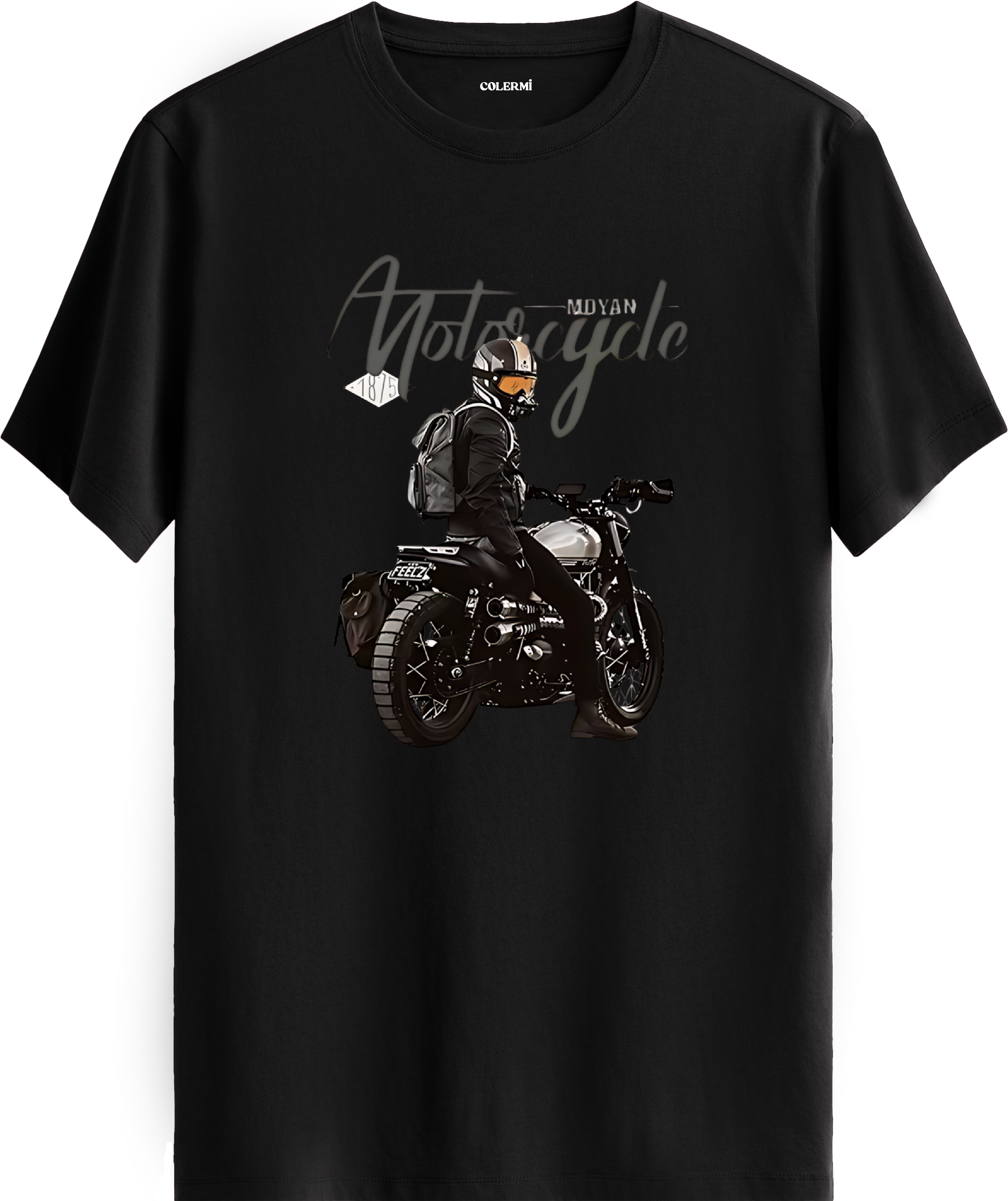 Motorcycle Rider Baskılı Regular Tişört