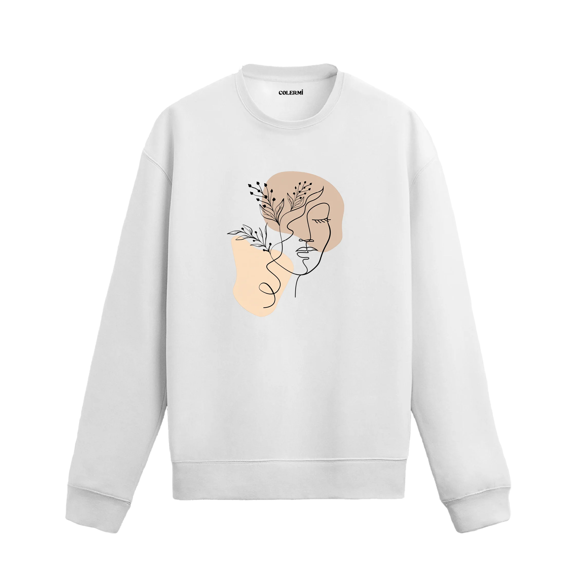 Soyut Yüz Tasarım Sweatshirt