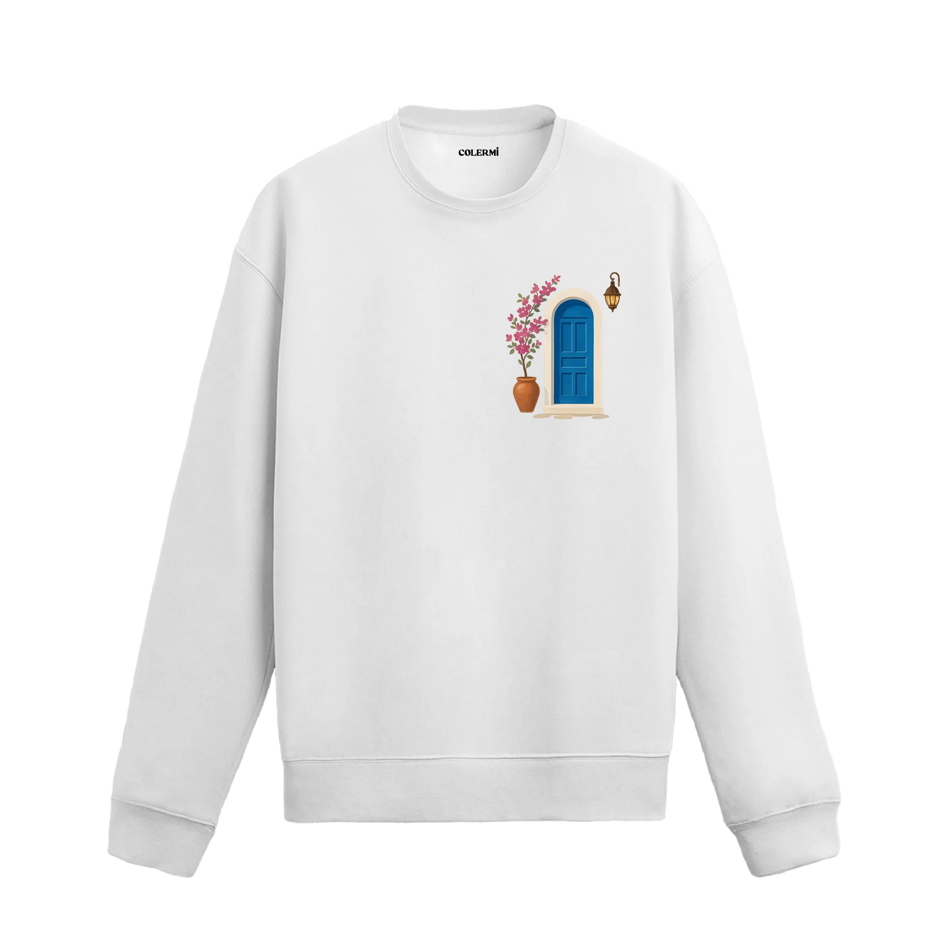 Minimal Kapı Tasarımlı Sanatsal Baskılı Sweatshirt görsel 2 | Colermi