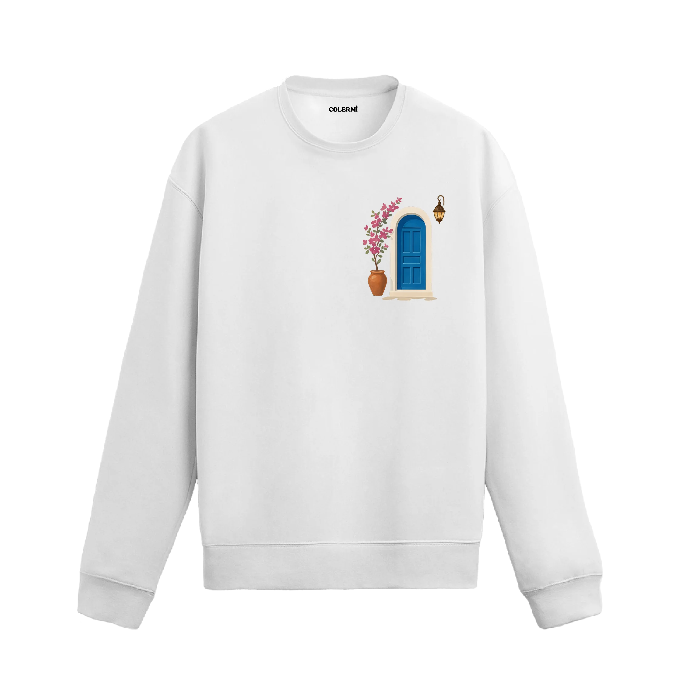 Minimal Kapı Tasarımlı Sanatsal Baskılı Sweatshirt görsel 2 | Colermi