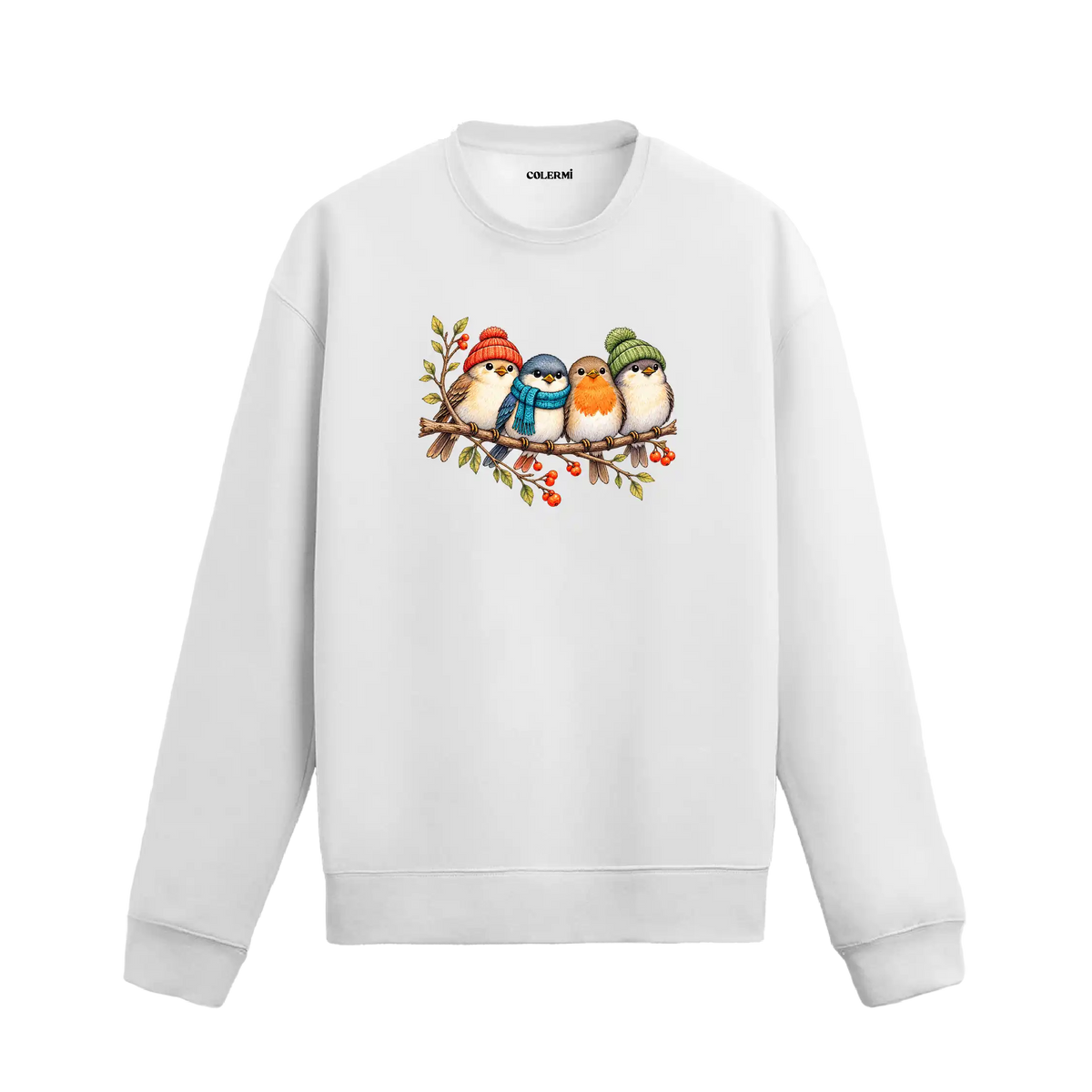 Kış Kuşları Tasarım Sweatshirt - Colermi görsel 2