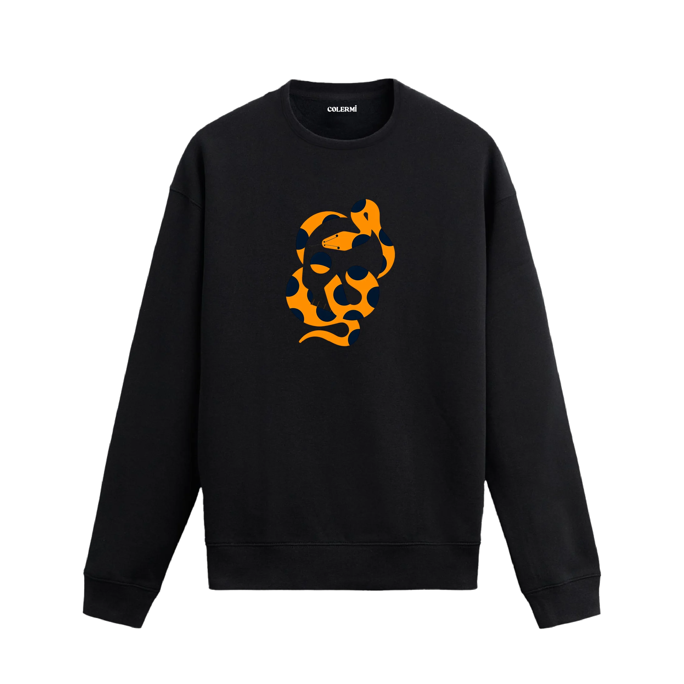 Yılan Tasarımlı Sanatsal Baskılı Sweatshirt