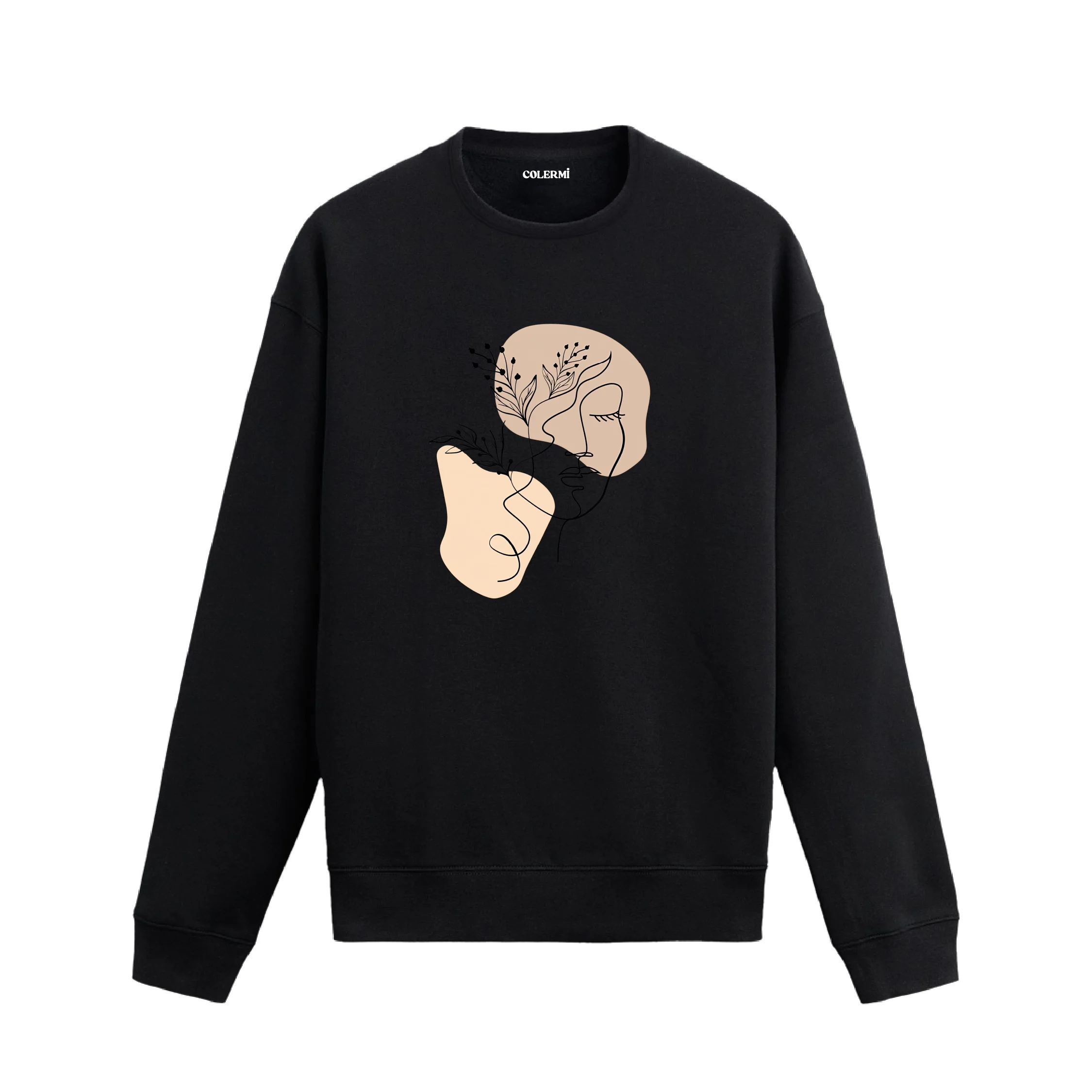 Soyut Yüz Tasarım Sweatshirt