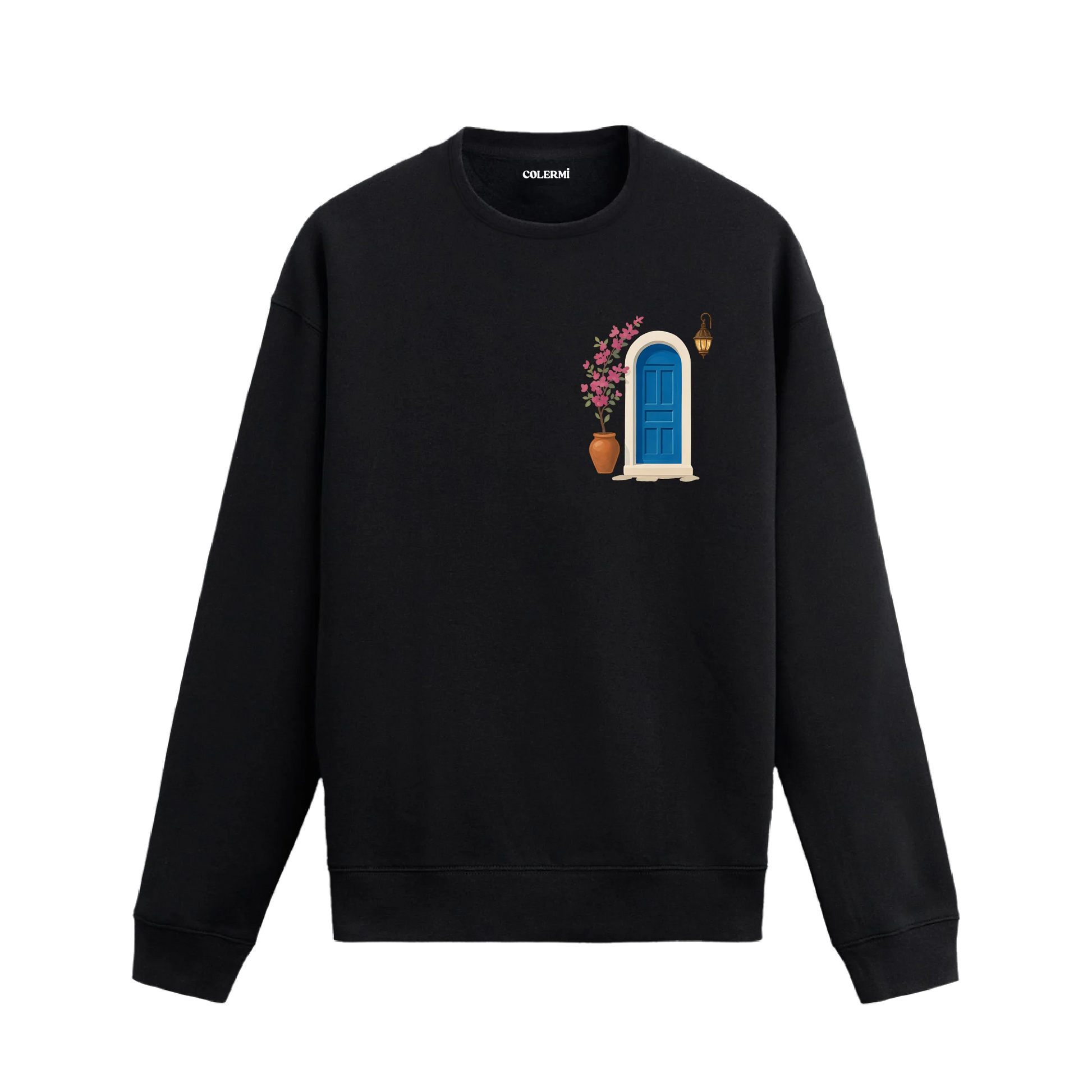 Minimal Kapı Tasarımlı Sanatsal Baskılı Sweatshirt | Colermi