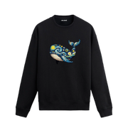 Balina Tasarımlı Sanatsal Baskılı Sweatshirt | Colermi