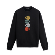 Gitar Penası Tasarımlı Sanatsal Baskılı Sweatshirt