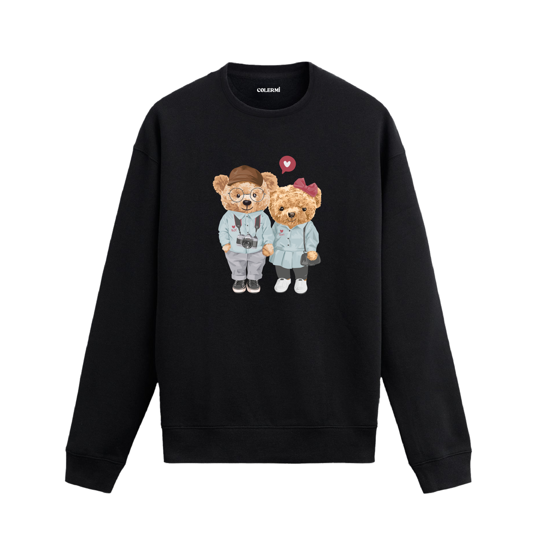 Aşık Ayıcıklar Çift Baskılı Sweatshirt