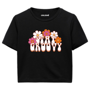 Colermi Retro Stay Groovy Crop Top Tişört