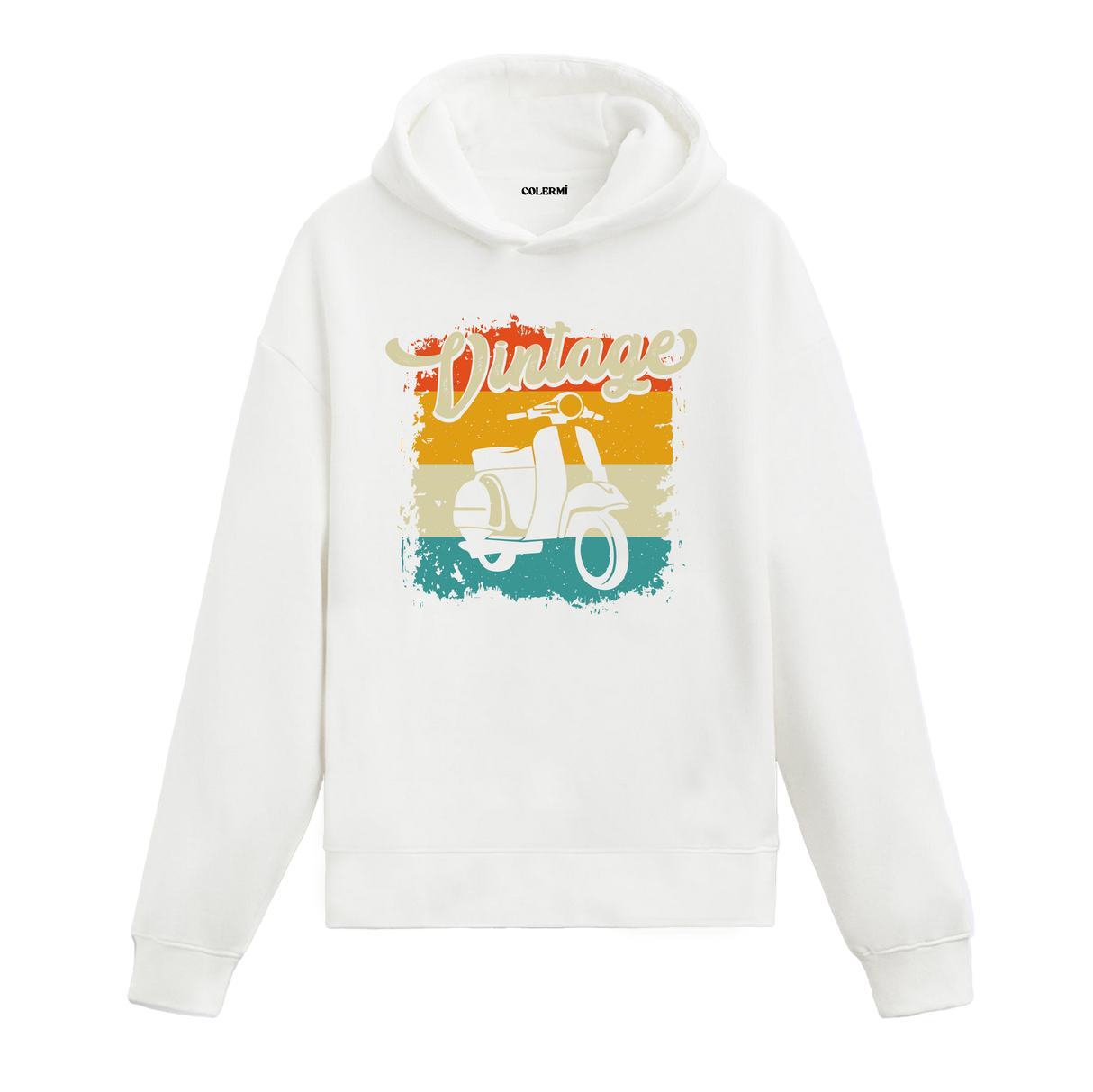 Vintage Scooter Graphic Hoodie – Retro Freedom, Timeless Style