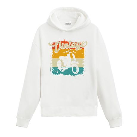 Vintage Scooter Graphic Hoodie – Retro Freedom, Timeless Style