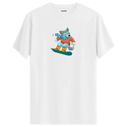 Snowboarding Wolf Crew Neck T-Shirt