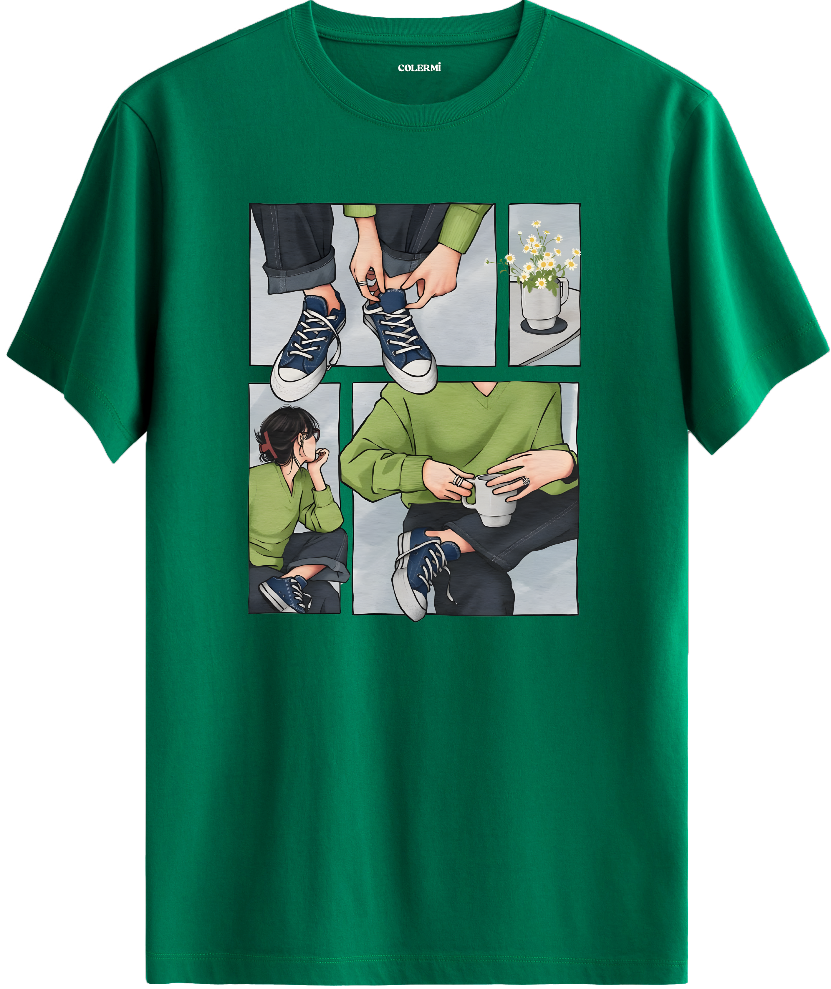 Günlük Stil Kolaj Baskılı Tişört