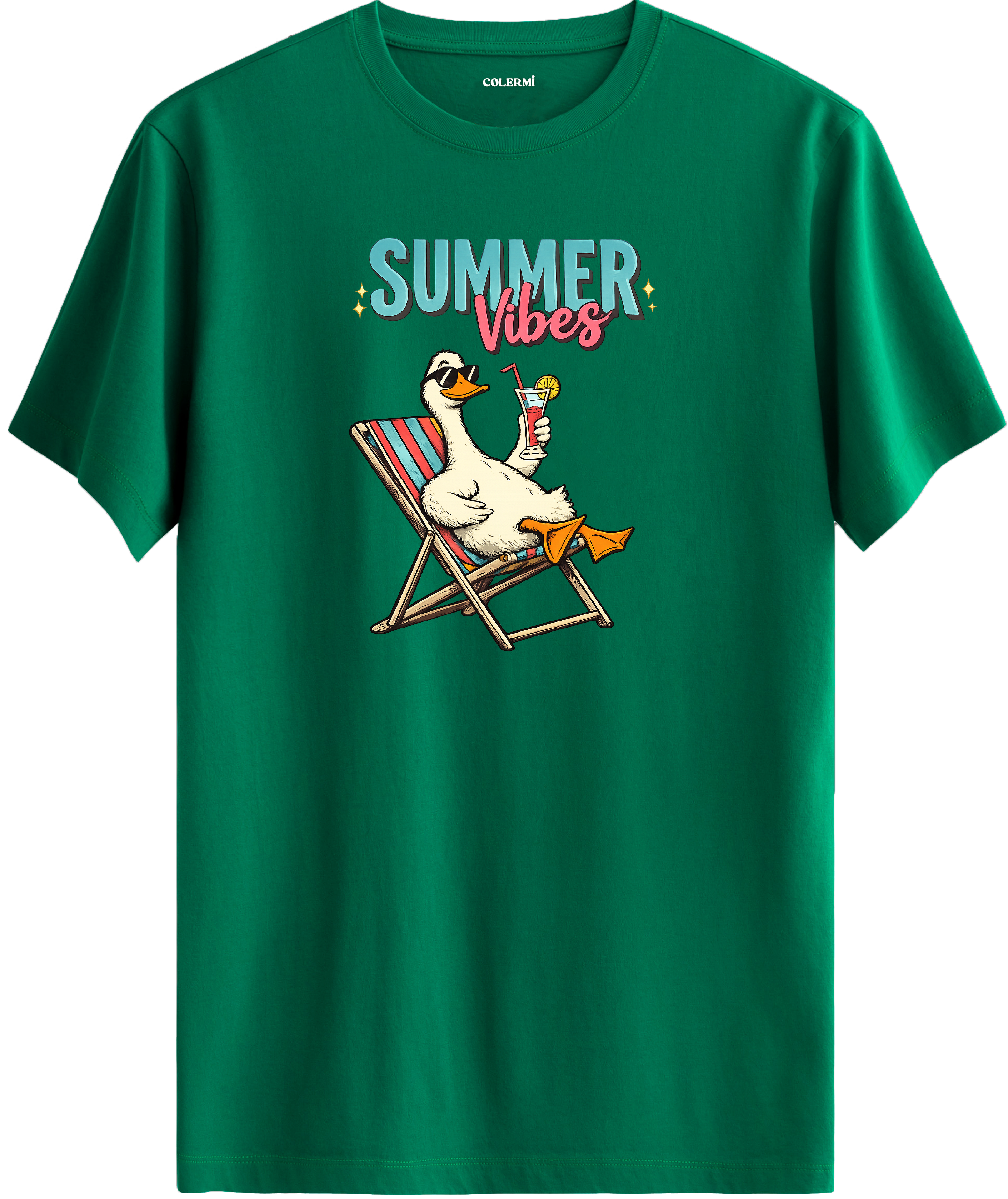 Summer Vibes Ördek Baskılı Regular Tişört