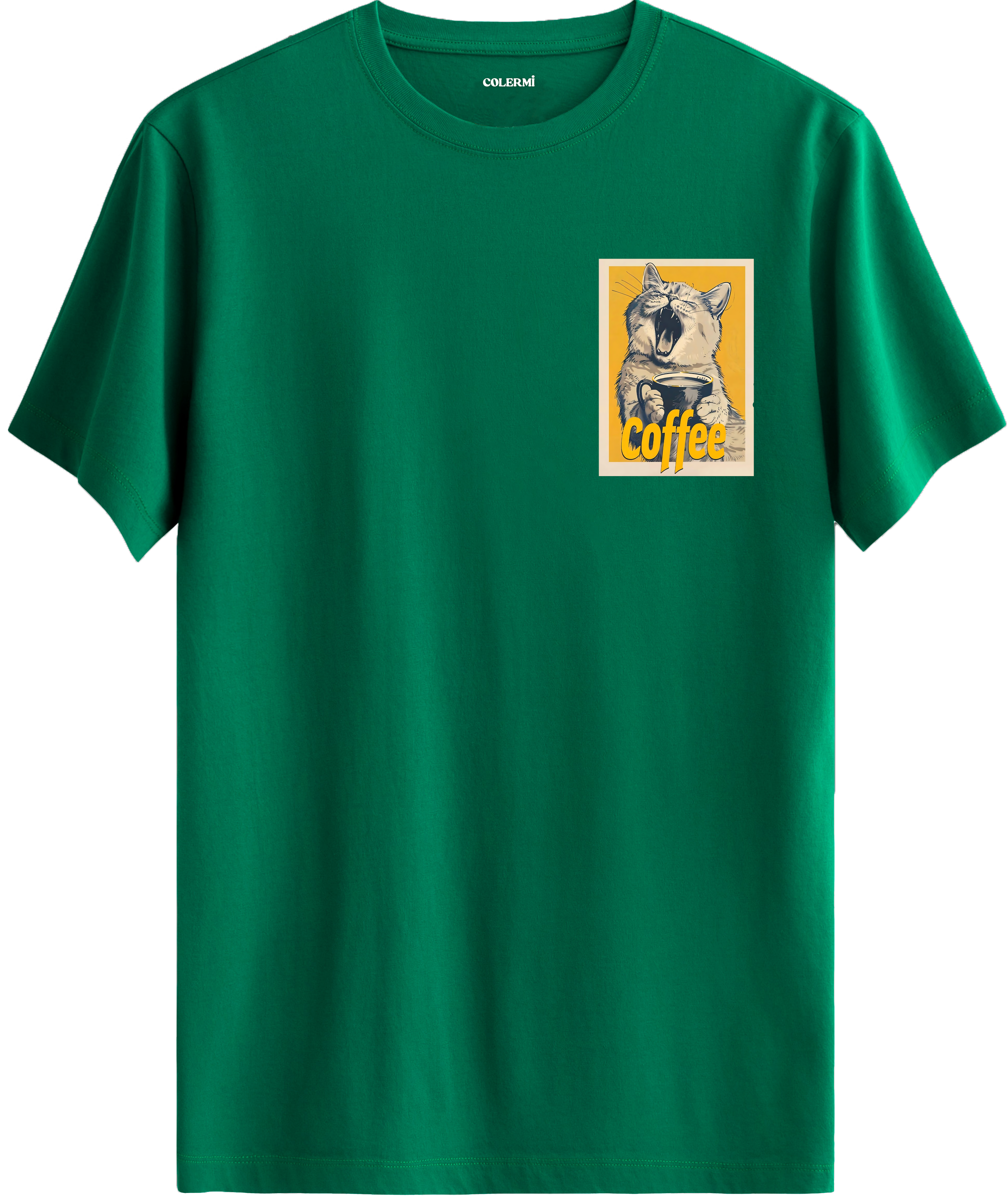 Coffee Cat Baskılı Regular Tişört