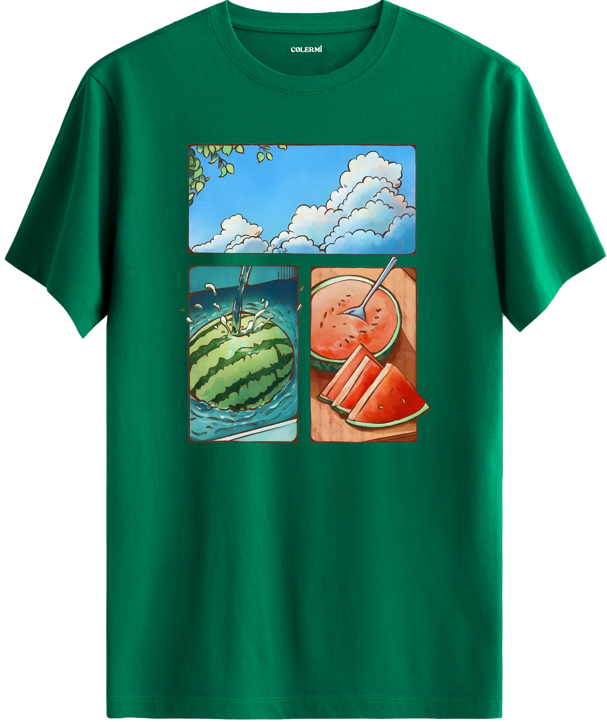Watermelon Summer Baskılı Tişört görsel 10 | Colermi