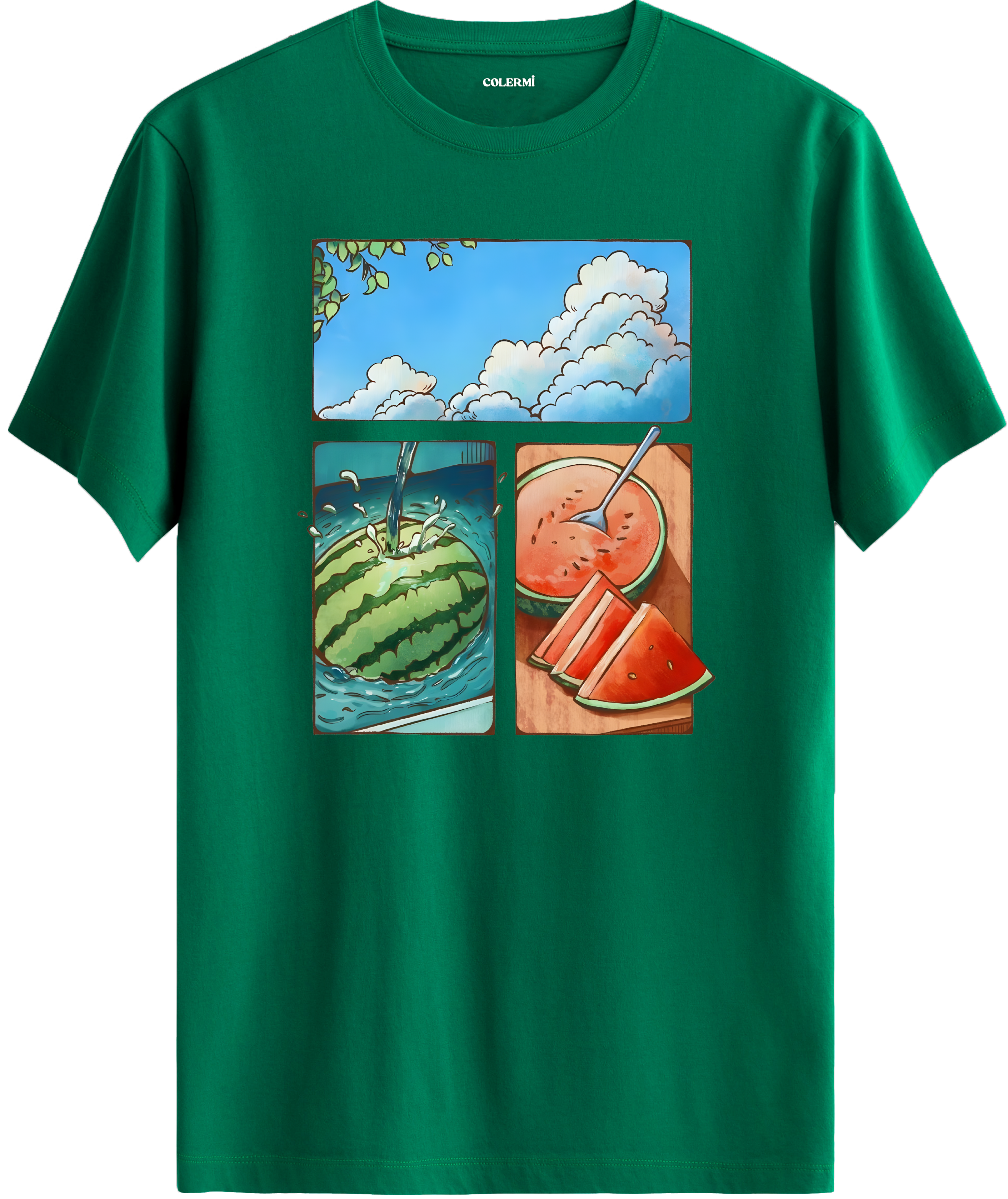 Watermelon Summer Baskılı Tişört görsel 10 | Colermi