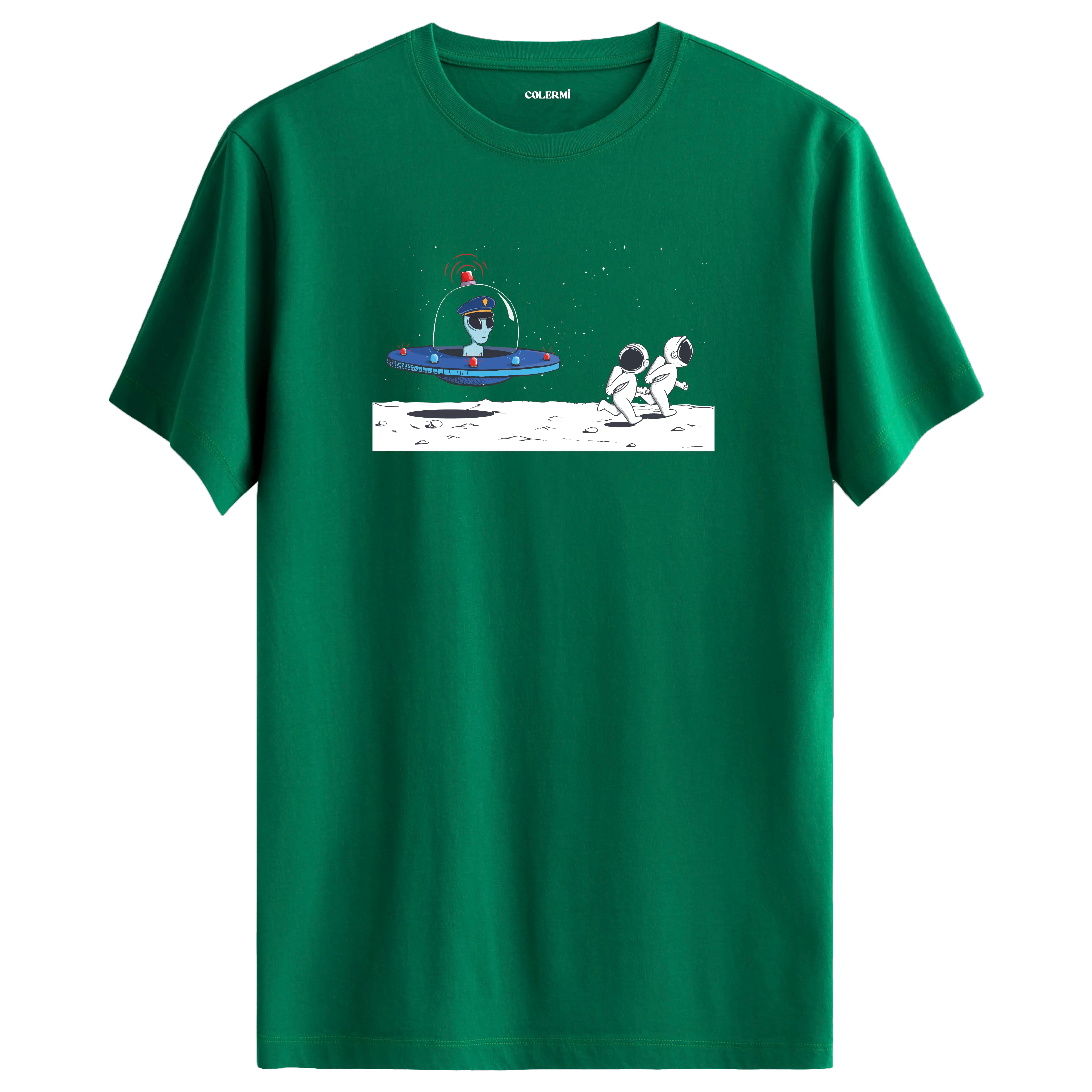 Meeting on the Moon - Space-Themed Crew Neck T-Shirt