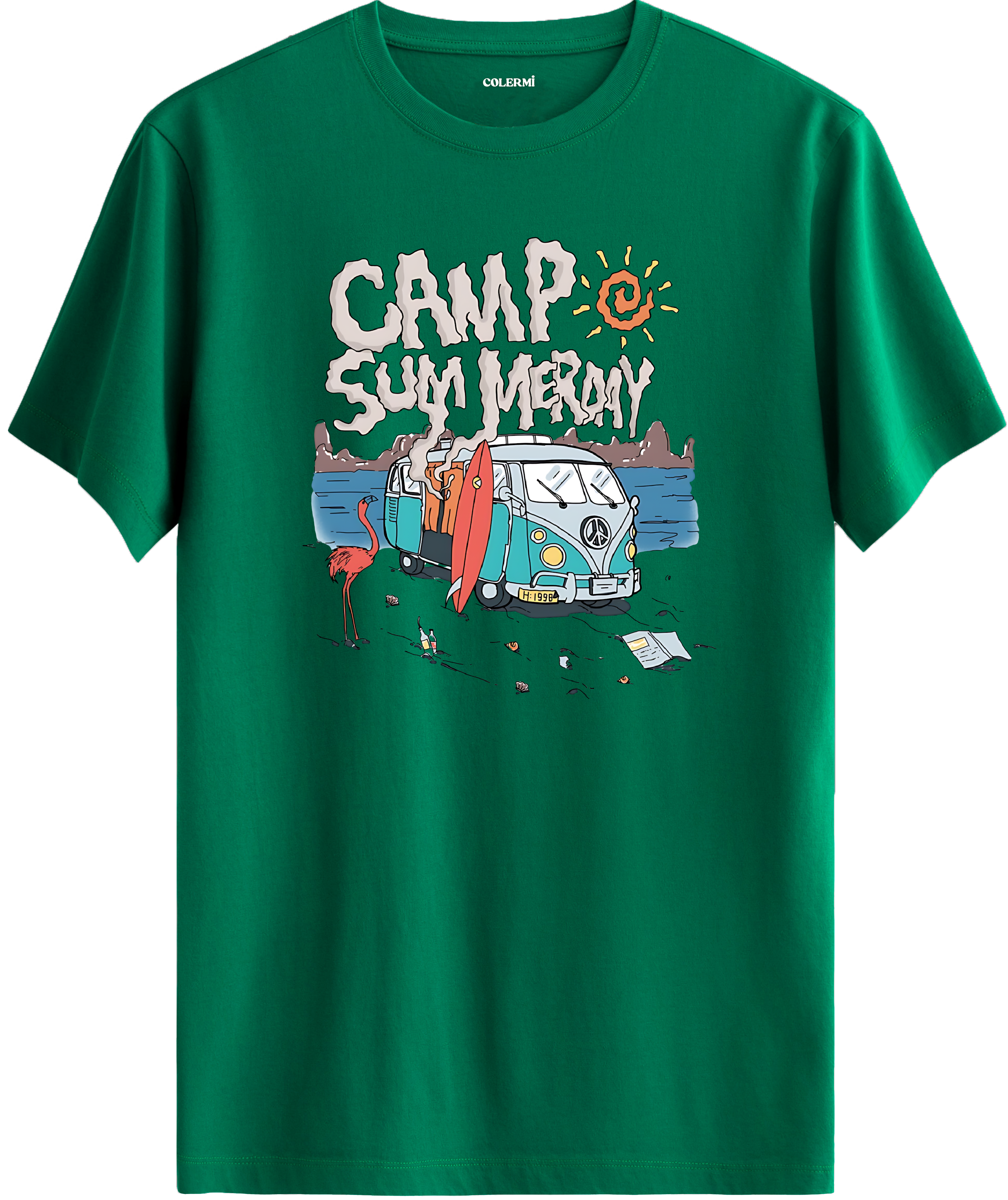 Camp Summerday Karavan Baskılı Regular Tişört