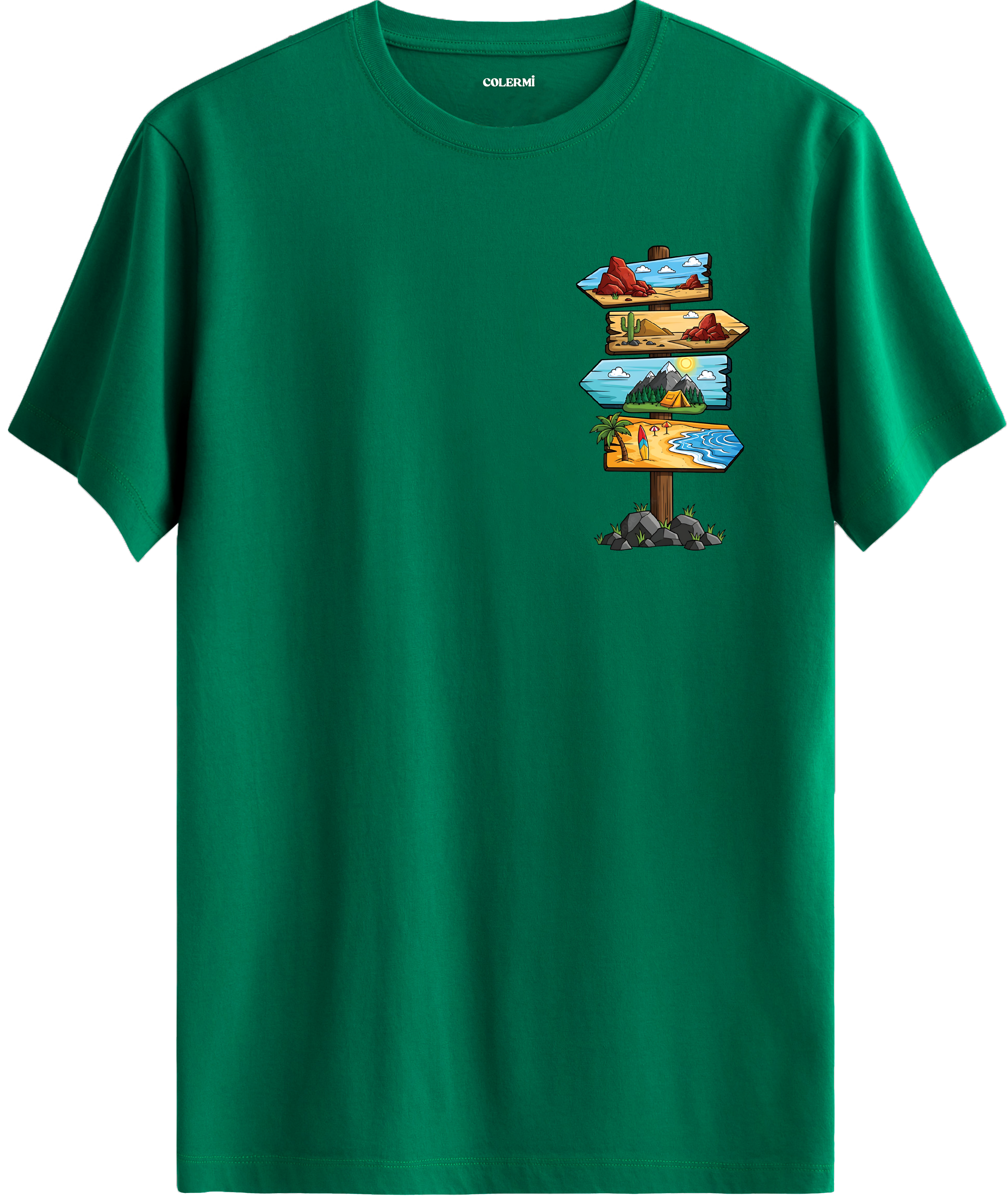 Adventure Yön Tabelası Baskılı Regular Tişört