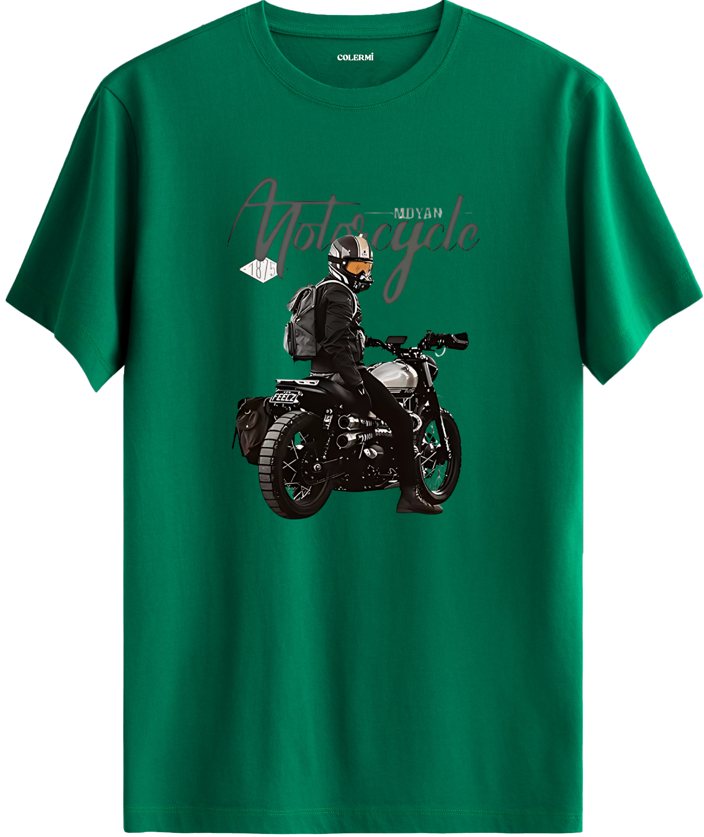 Motorcycle Rider Baskılı Regular Tişört