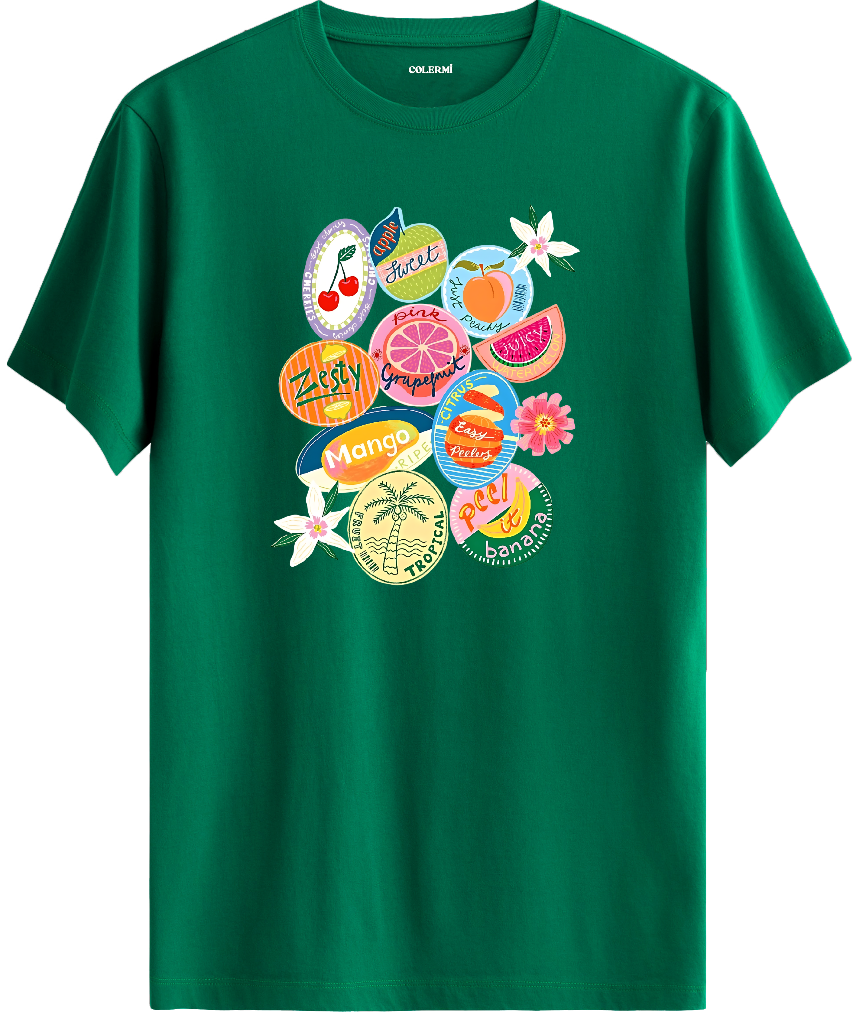 Tropical Fruits Baskılı Regular Tişört