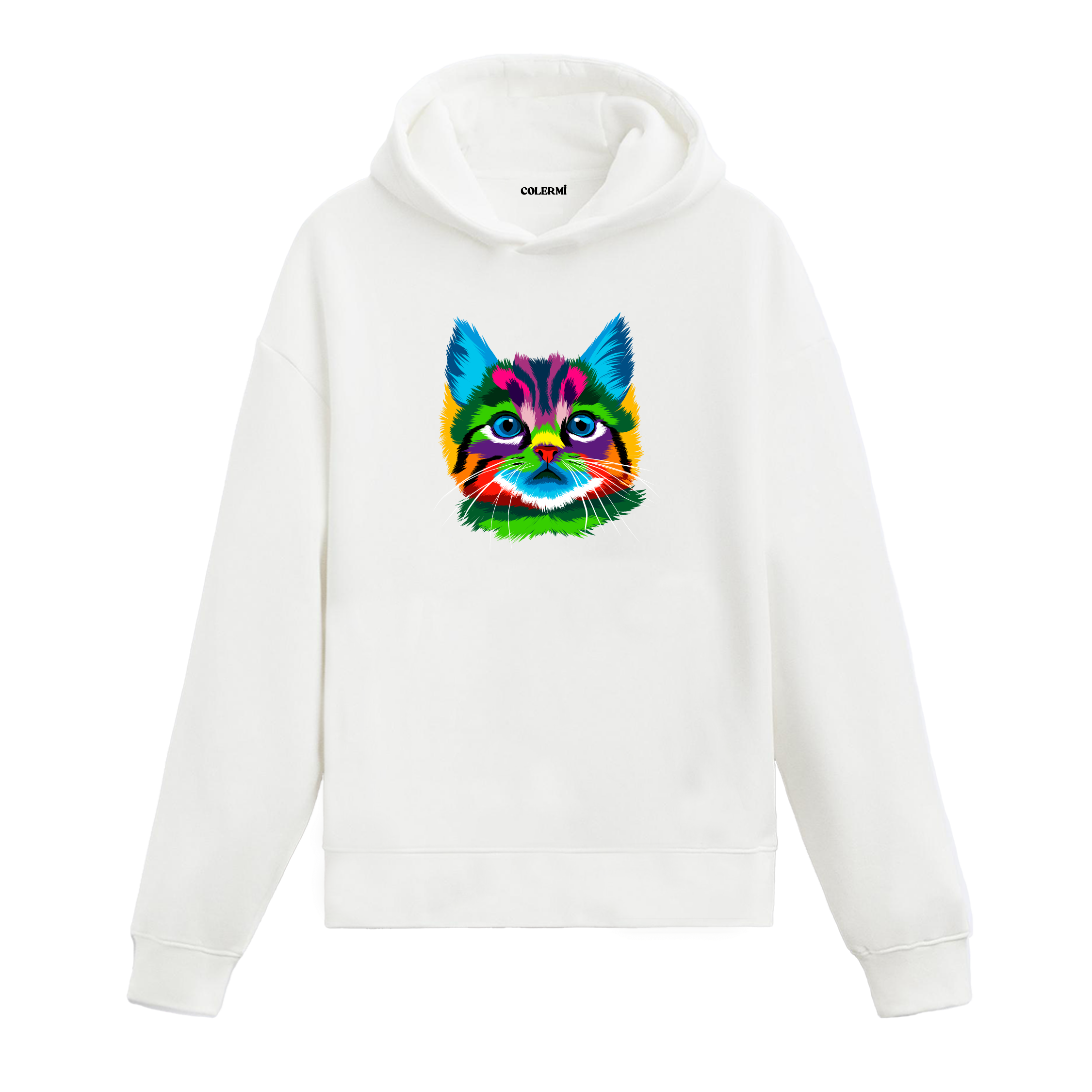Miloo - Renkli Kedi Baskılı Hoodie