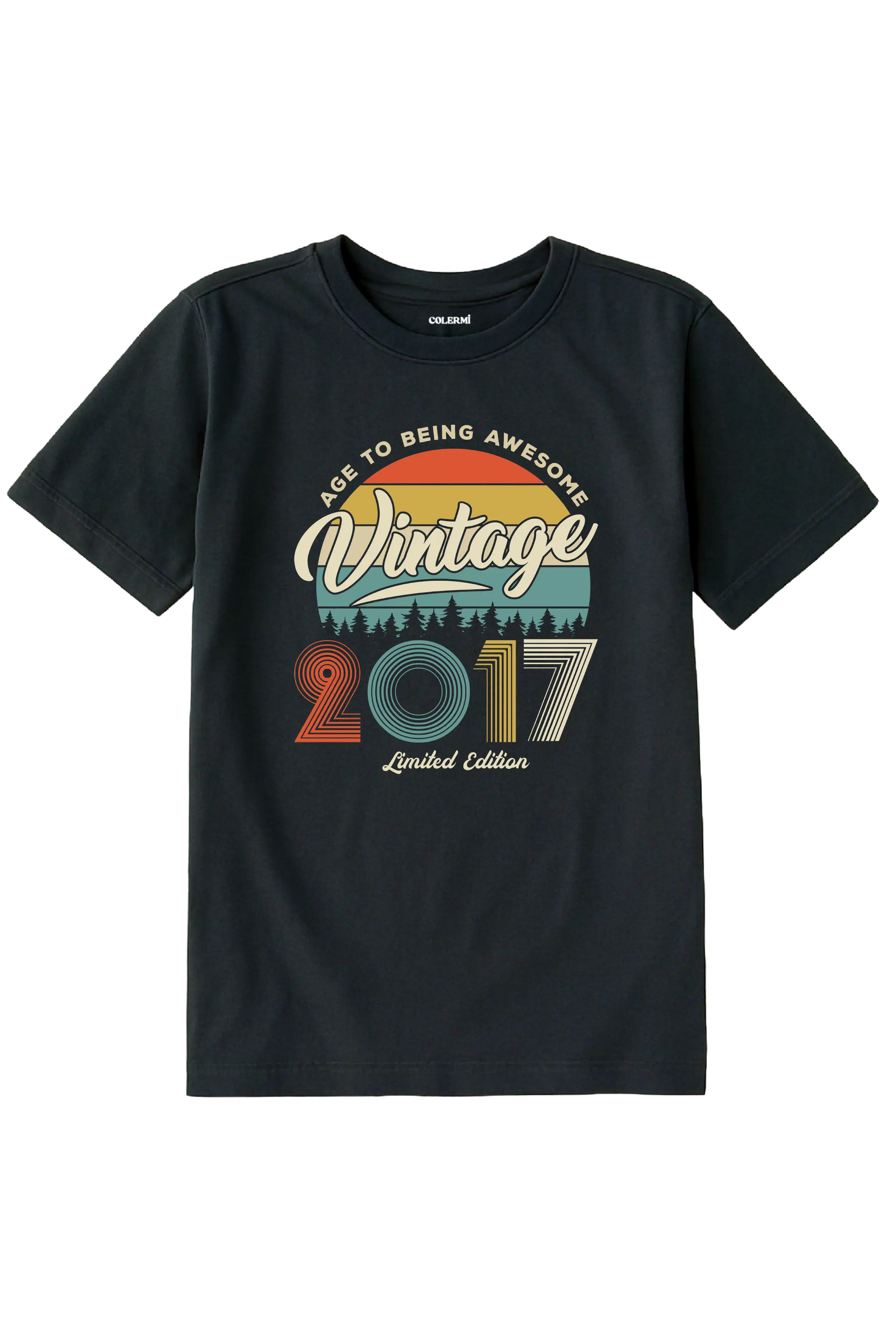 Vintage Çocuk Tişört – 2017 Doğum Tarihli Tasarım görsel 5 | Colermi