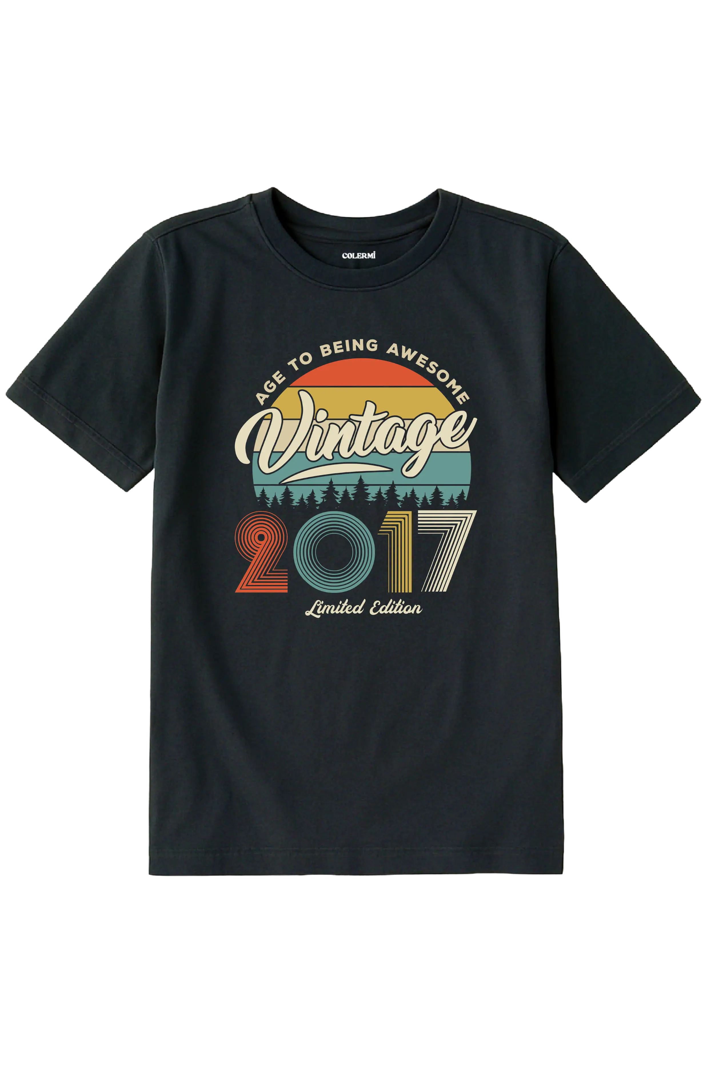 Vintage Çocuk Tişört – 2017 Doğum Tarihli Tasarım görsel 5 | Colermi
