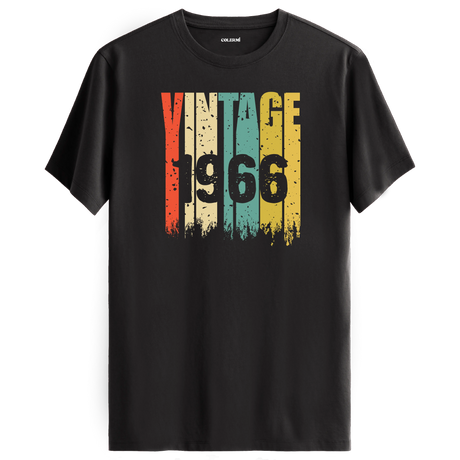 1966 nostaljisini yansıtan vintage t-shirt, retro tarzı sevenler için.