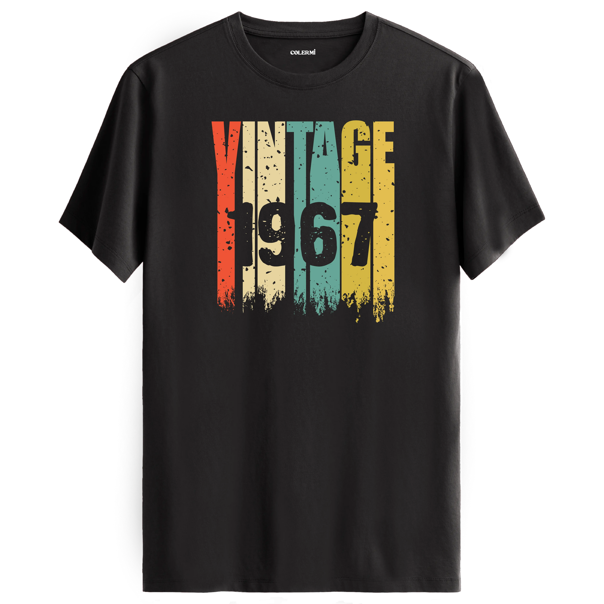 1967 yılının nostaljik ruhunu yansıtan vintage t-shirt, retro tarzı tamamlayan özel tasarım.