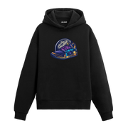 Ayakkabı ve ay baskılı hoodie – gece temalı modern tasarım