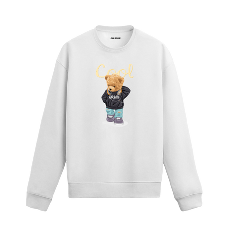 Cool Style Ayıcık Baskılı Sweatshirt, sokak modası temalı tasarımı ve %100 pamuklu kumaşı ile rahat ve şık bir kullanım sunuyor.