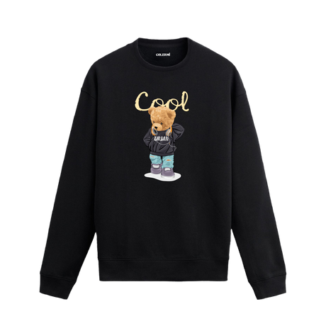 Cool Style Ayıcık Baskılı Sweatshirt, sokak modası temalı tasarımı ve %100 pamuklu kumaşı ile rahat ve şık bir kullanım sunuyor.