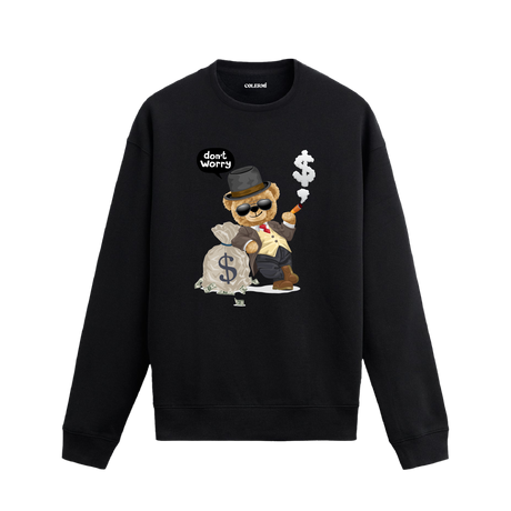 Don’t Worry Ayıcık Baskılı Sweatshirt, eğlenceli tasarımı ve %100 pamuklu kumaşı ile şık ve rahat bir giyim deneyimi sunuyor.