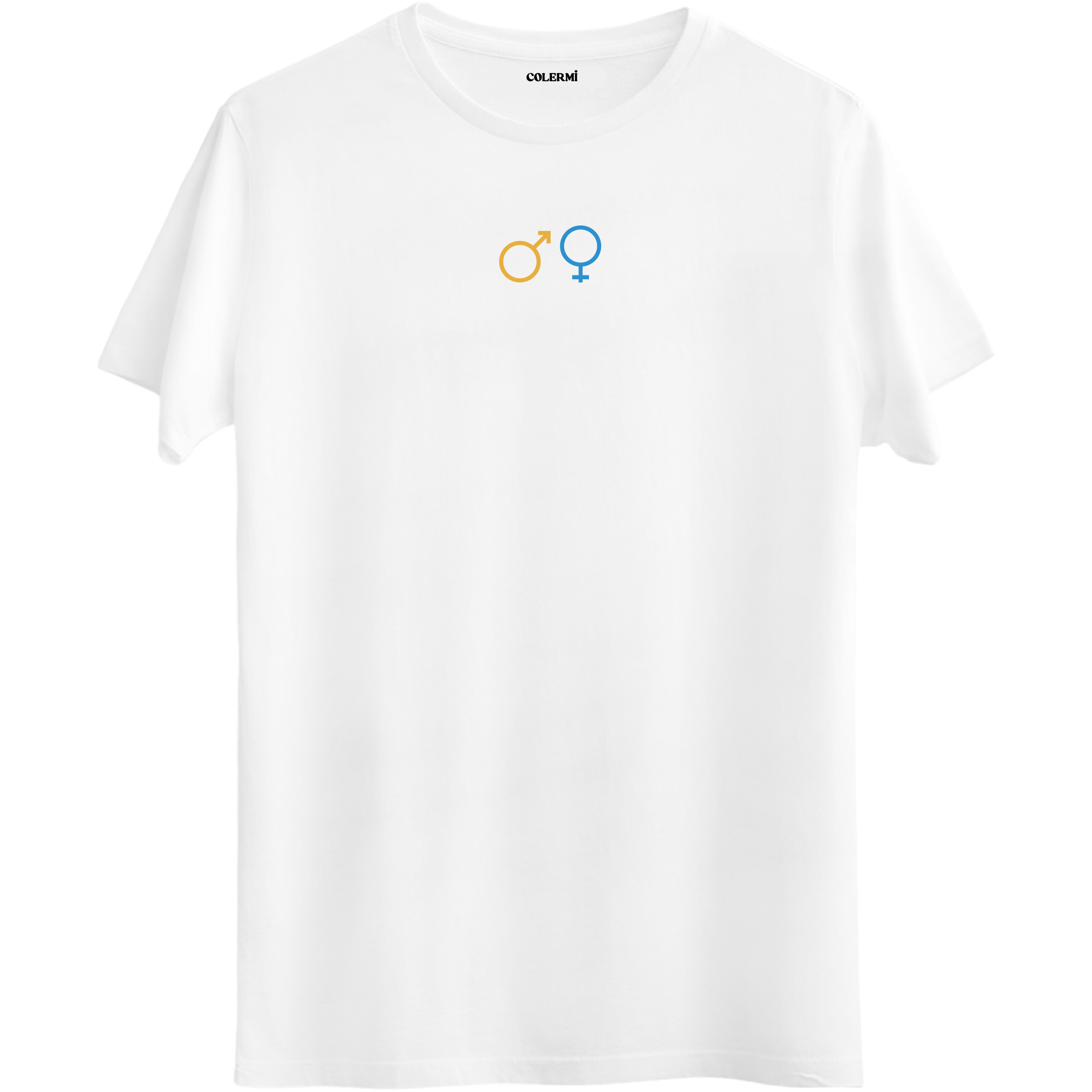 Uyum ve dengeyi yansıtan beyaz Minimal Baskılı T-Shirt.
