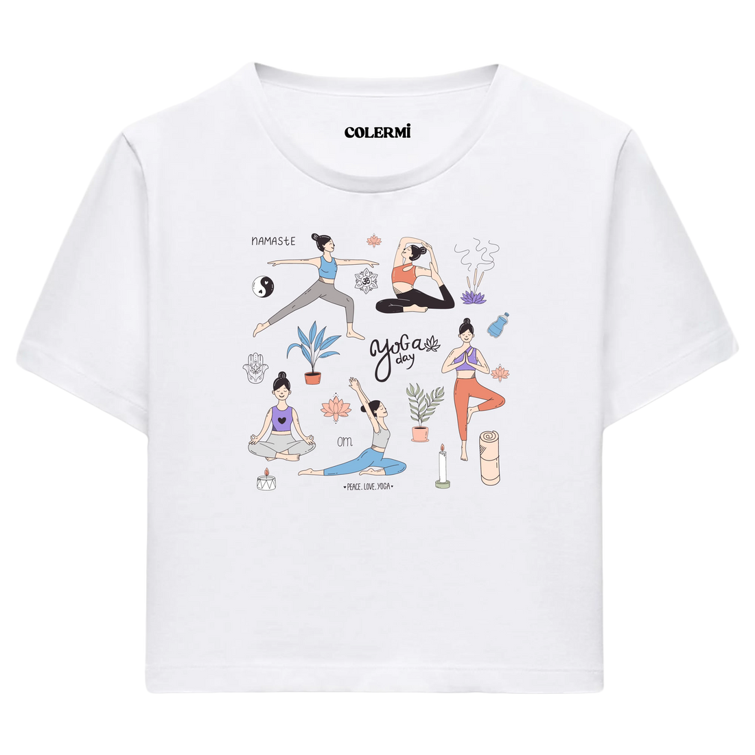 Yoga Crop T-Shirt - Yoga Günü Temalı Crop T-Shirt