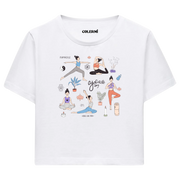 Yoga Crop T-Shirt - Yoga Günü Temalı Crop T-Shirt