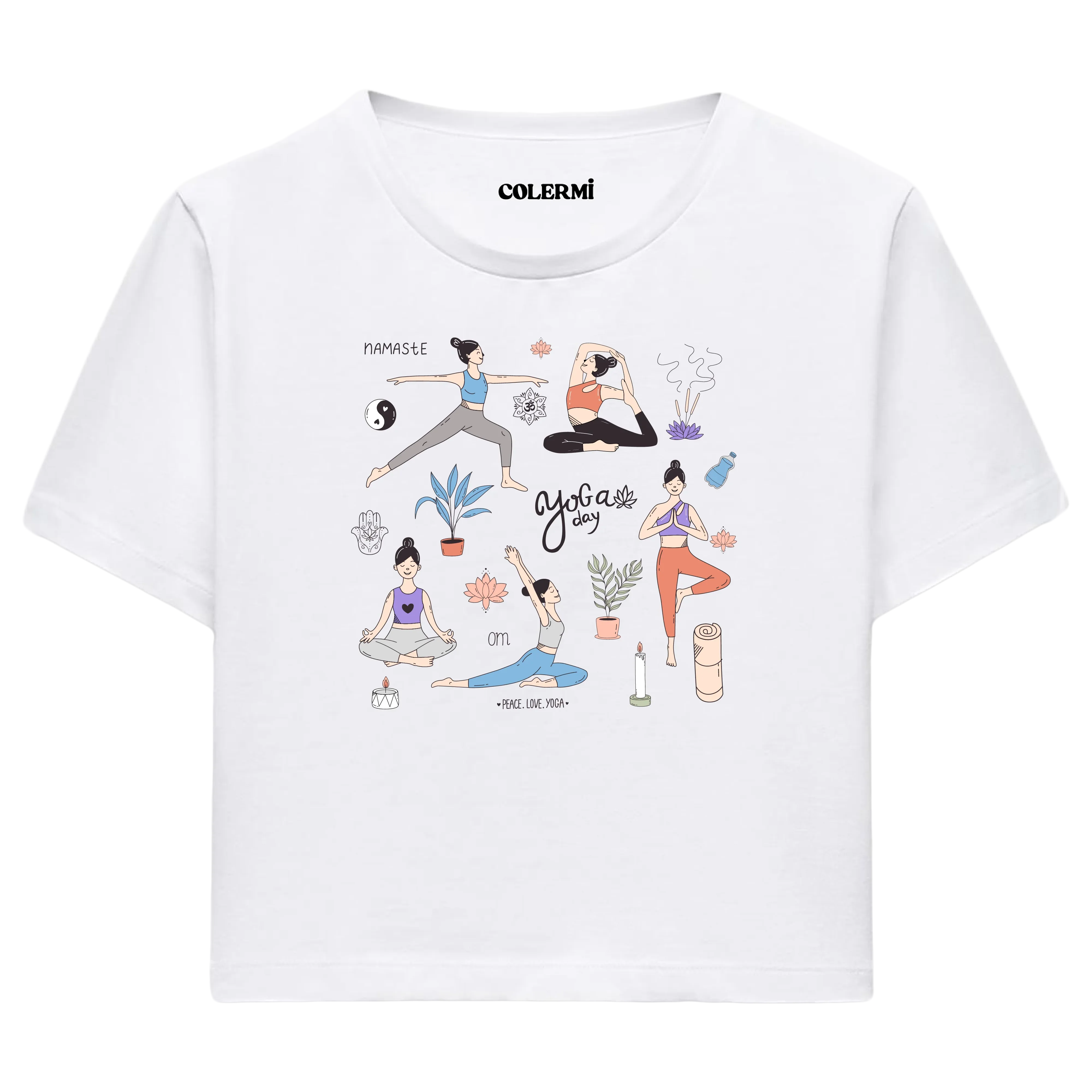 Yoga Crop T-Shirt - Yoga Günü Temalı Crop T-Shirt