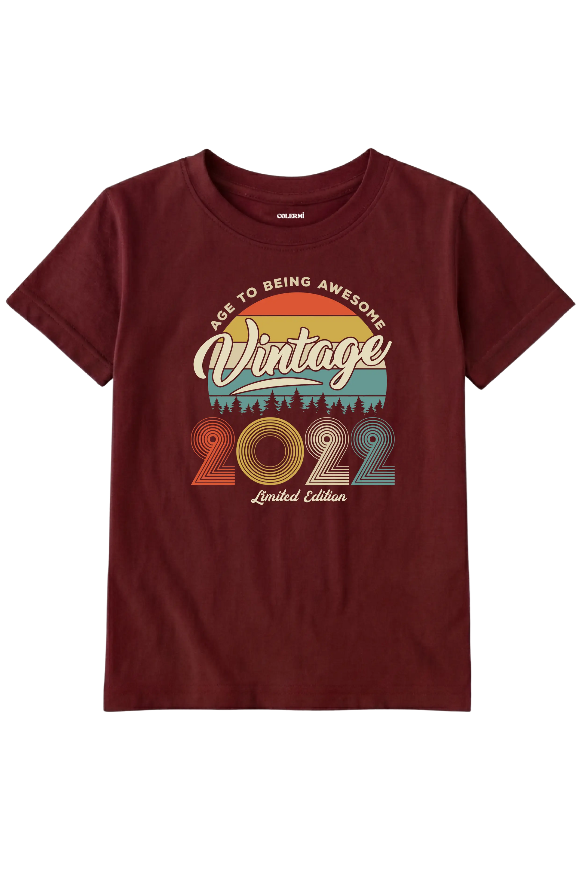 Vintage Çocuk Tişört – 2022 Doğum Tarihli Tasarım detay | Colermi
