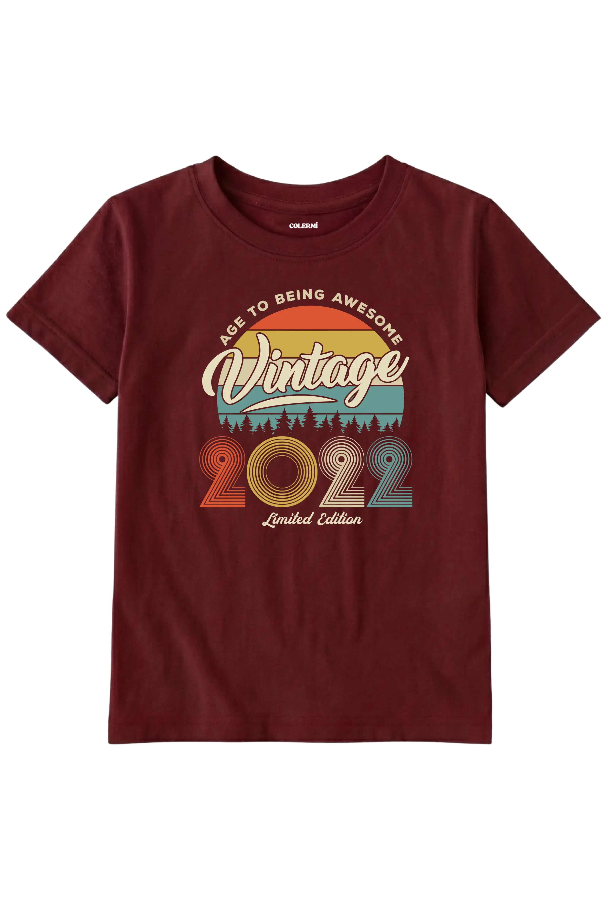 Vintage Çocuk Tişört – 2022 Doğum Tarihli Tasarım detay | Colermi