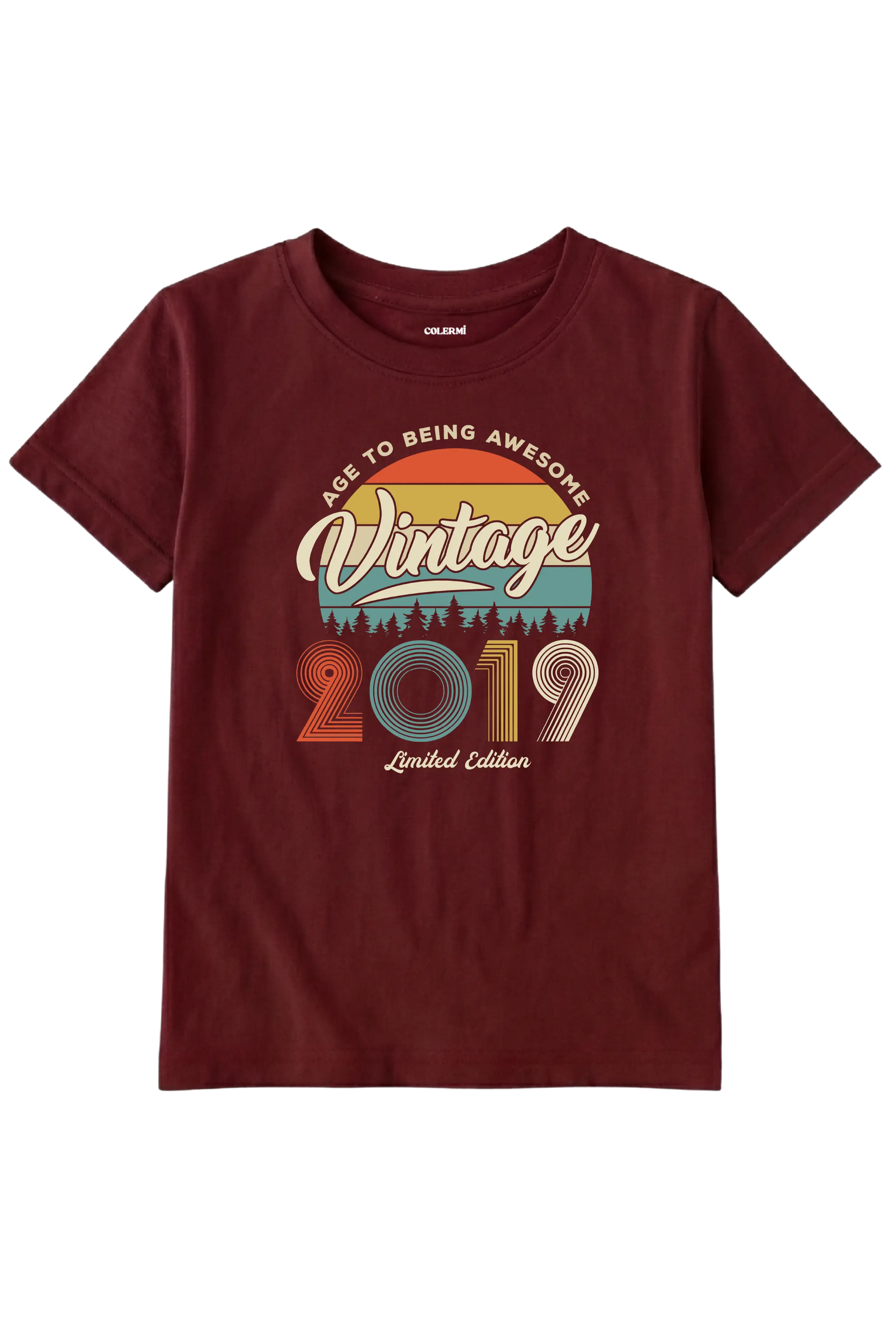 Vintage Çocuk Tişört – 2019 Doğum Tarihli Tasarım detay | Colermi