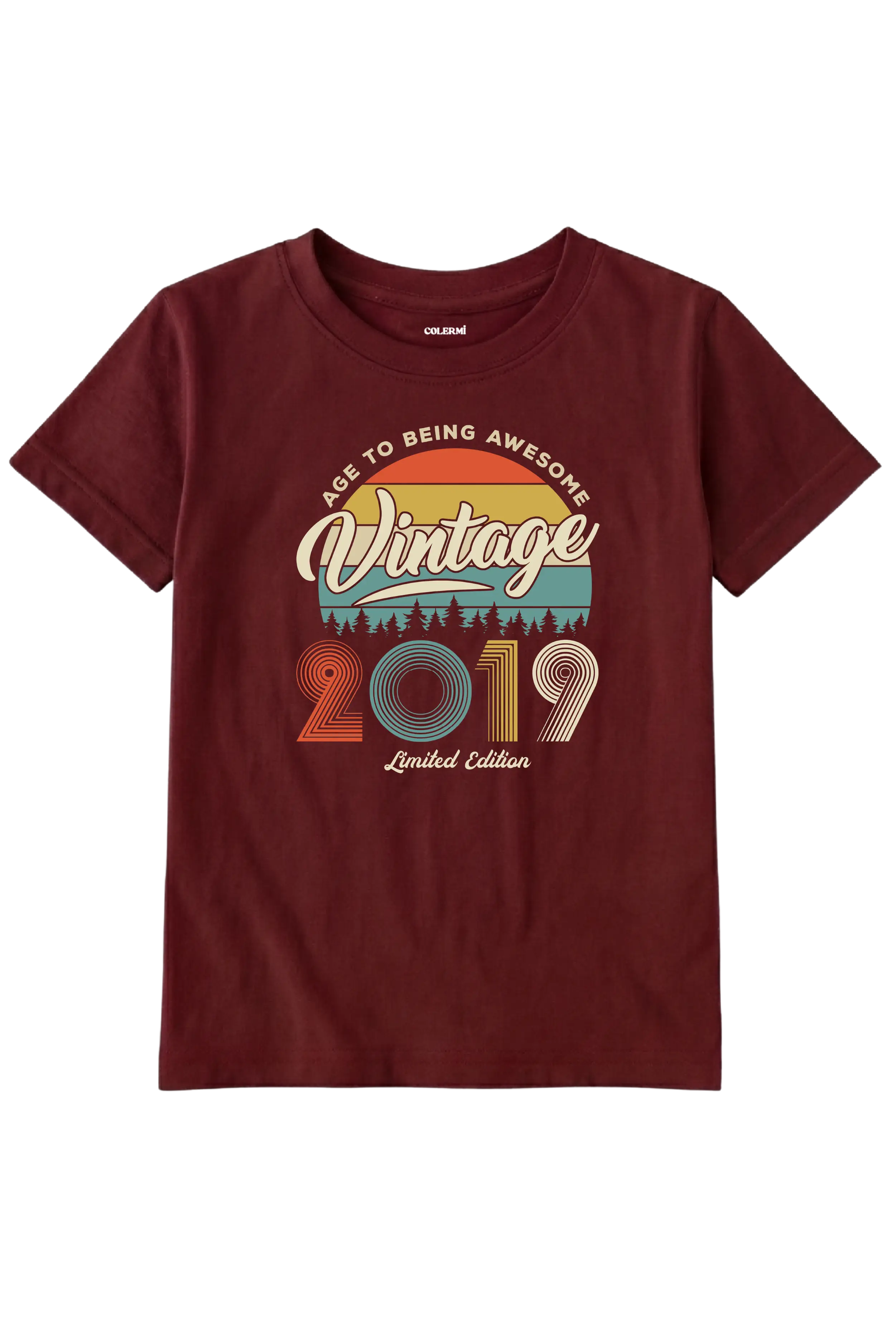 Vintage Çocuk Tişört – 2019 Doğum Tarihli Tasarım detay | Colermi